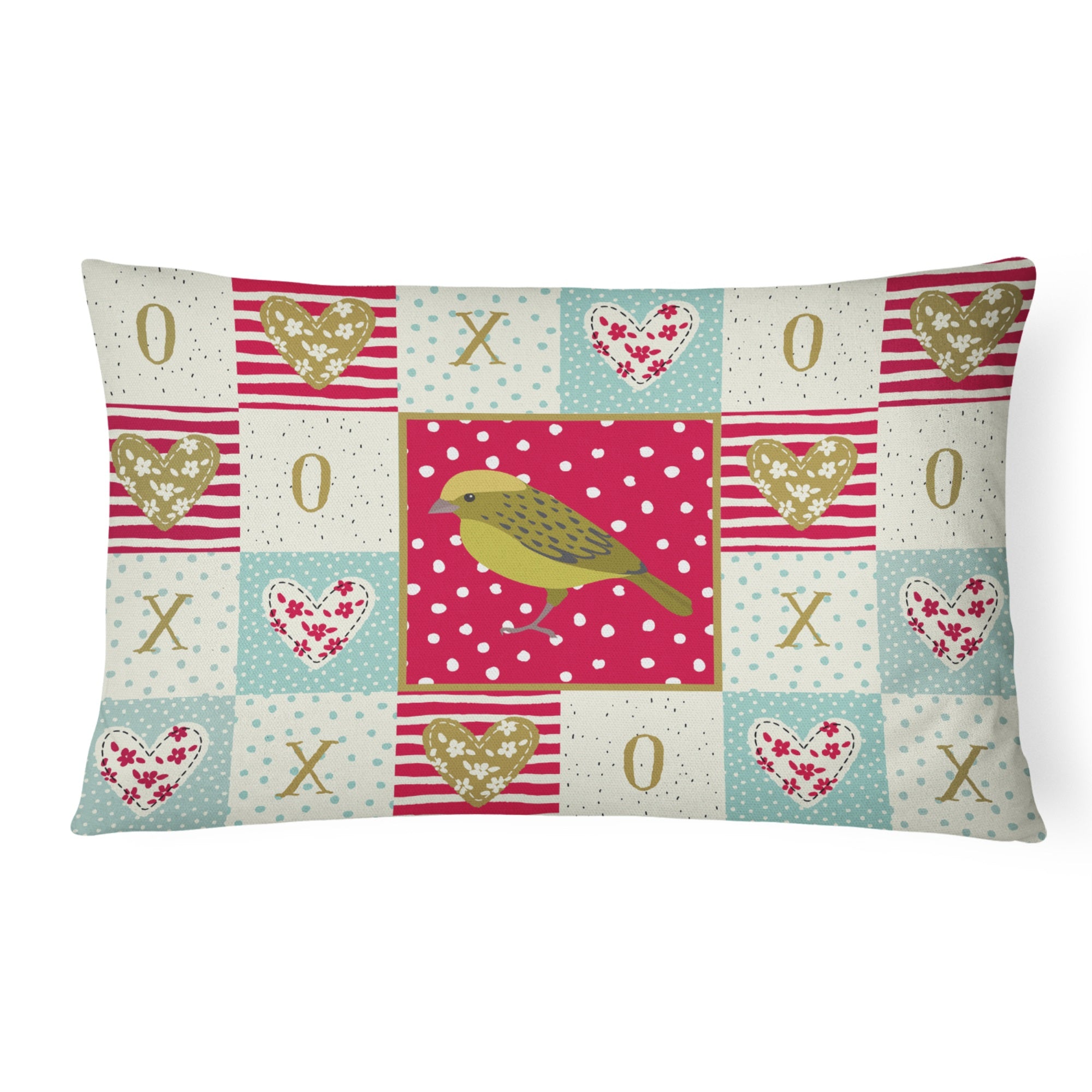 Lizard Canary Love Canvas Fabric Decorative Pillow