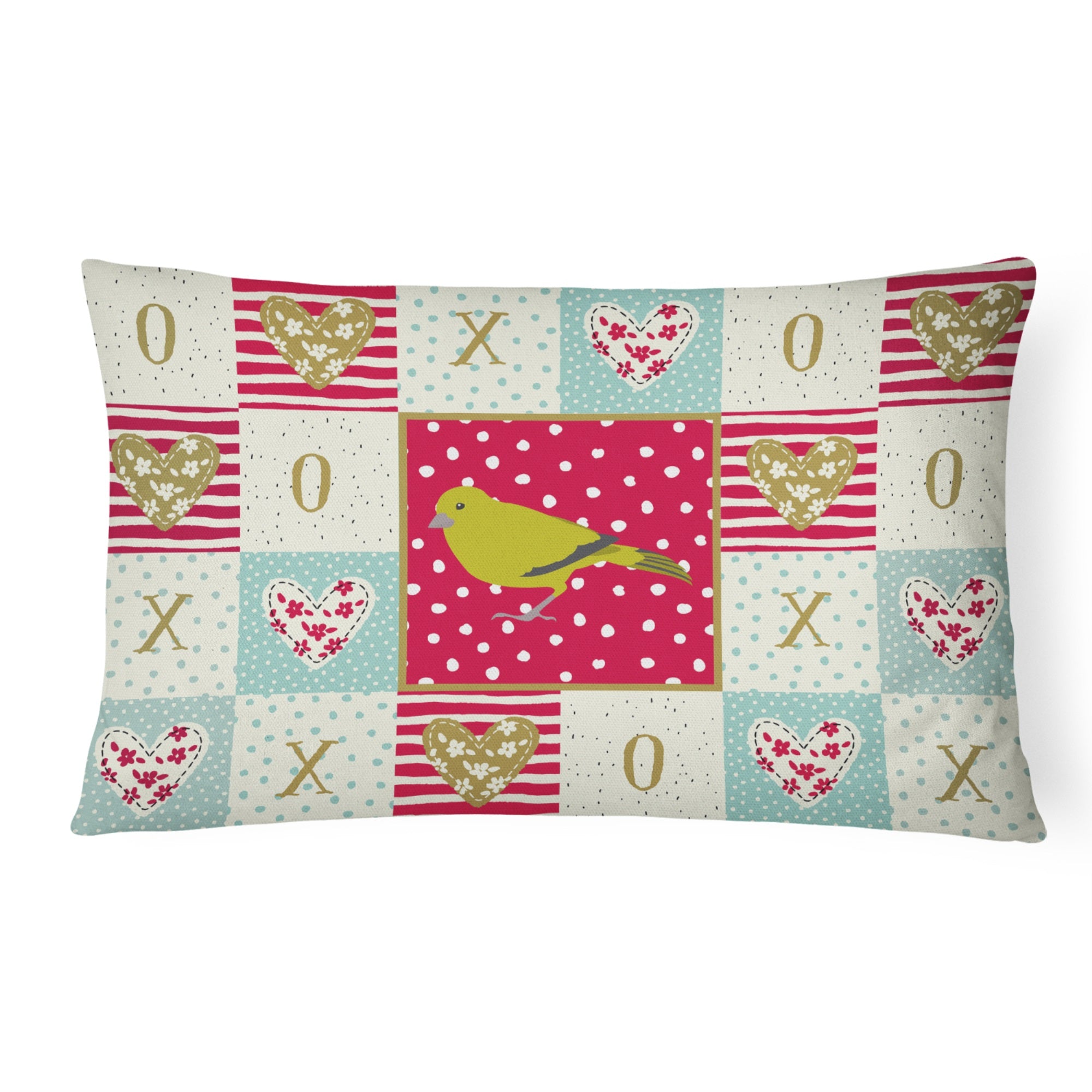 London Canary Love Canvas Fabric Decorative Pillow