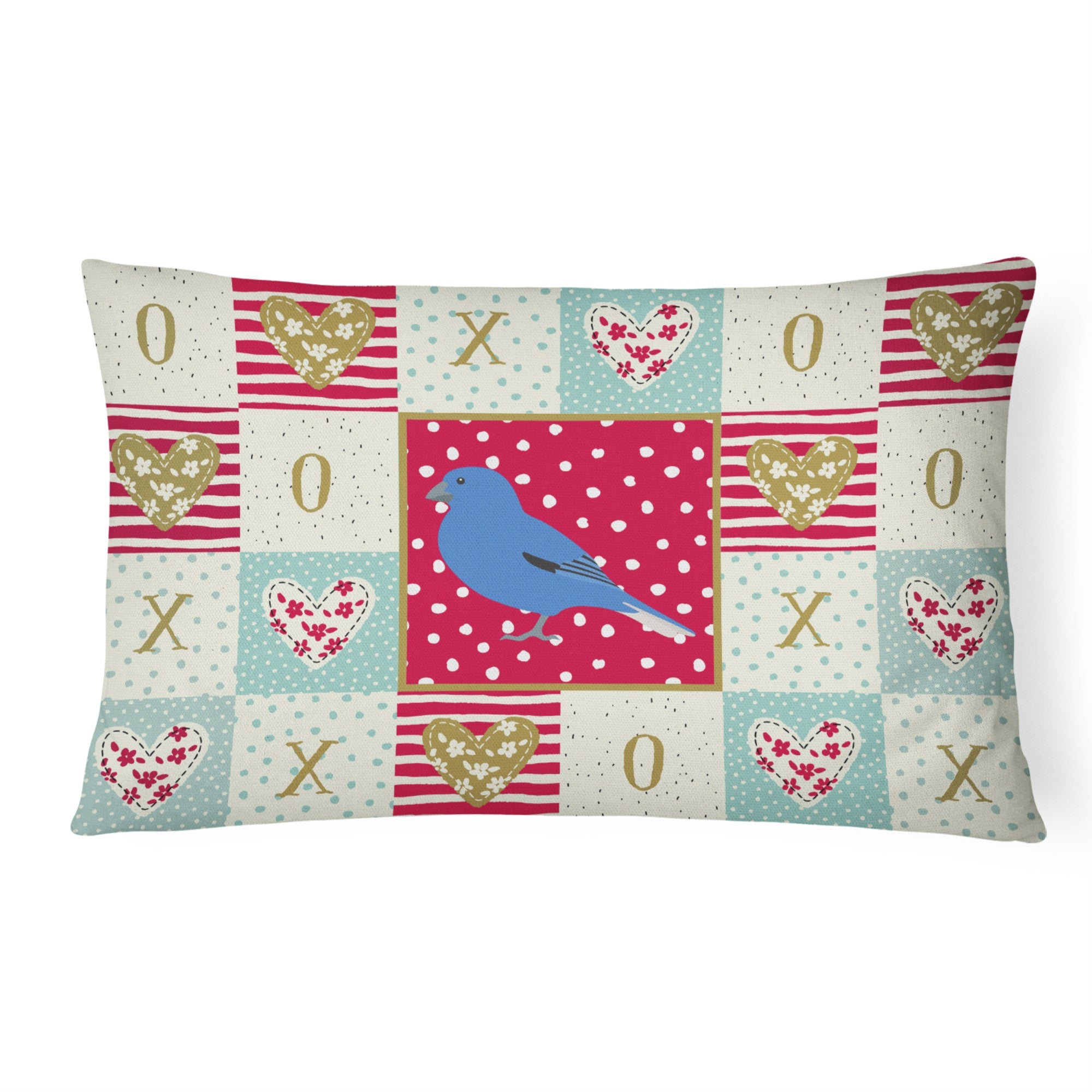 Bunting Love Canvas Fabric Decorative Pillow