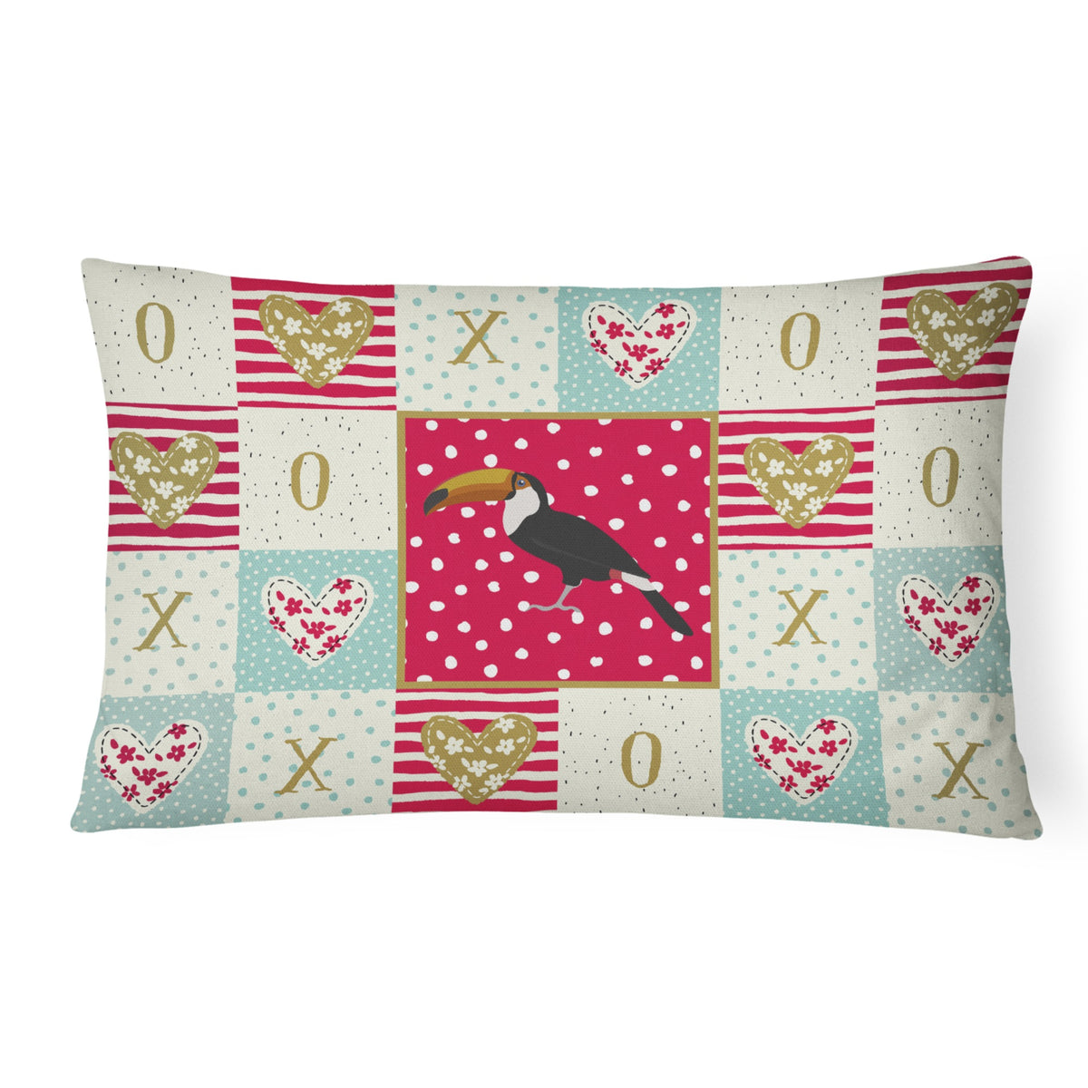 Toucan Love Canvas Fabric Decorative Pillow