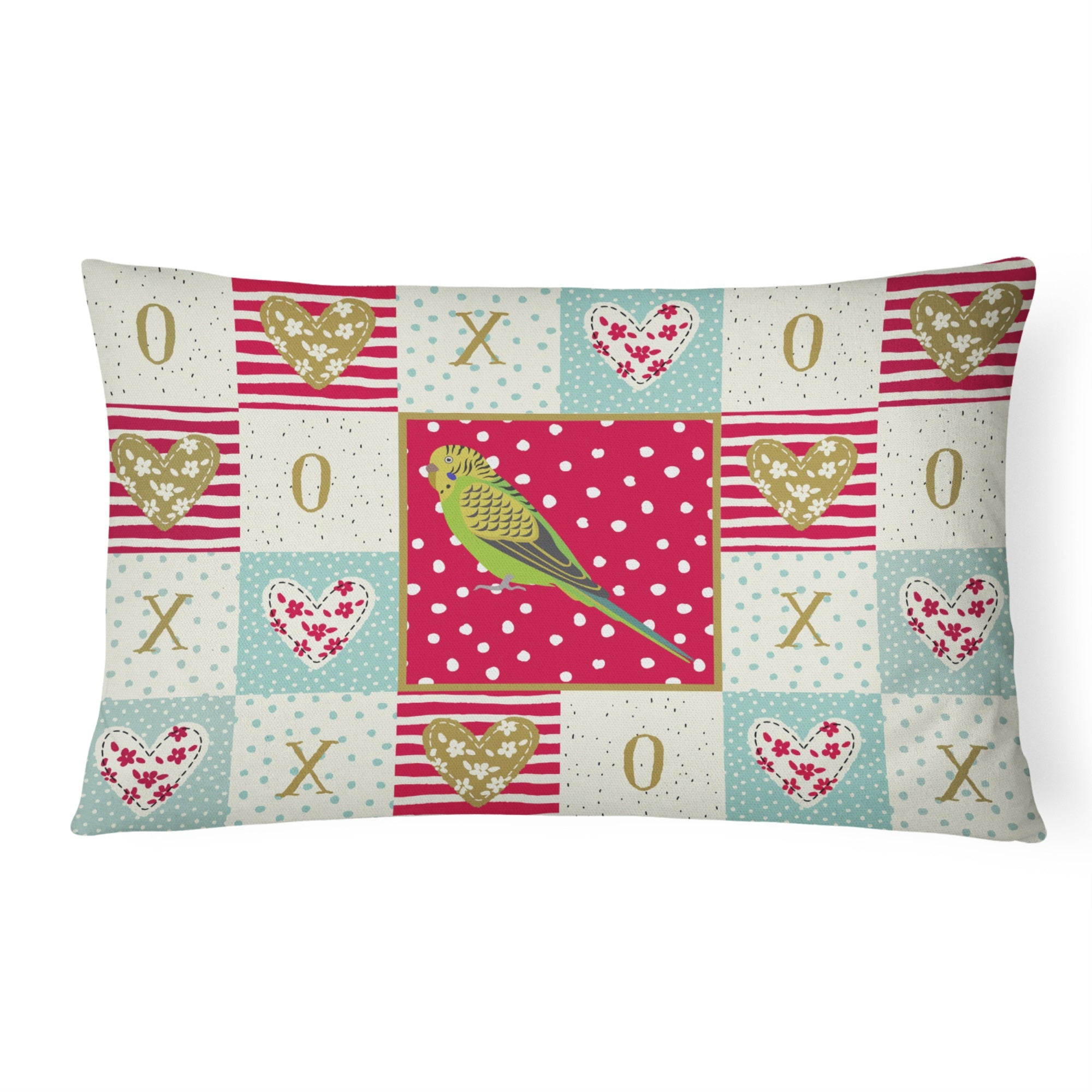 Budgerigar Love Canvas Fabric Decorative Pillow