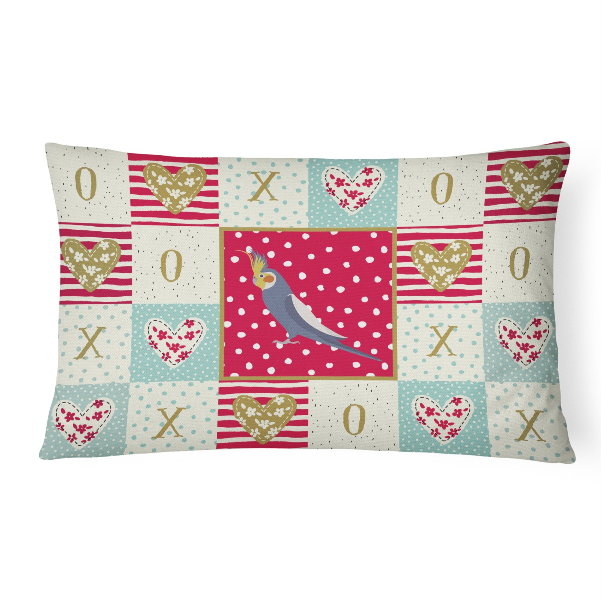 Cockatiel Love Canvas Fabric Decorative Pillow