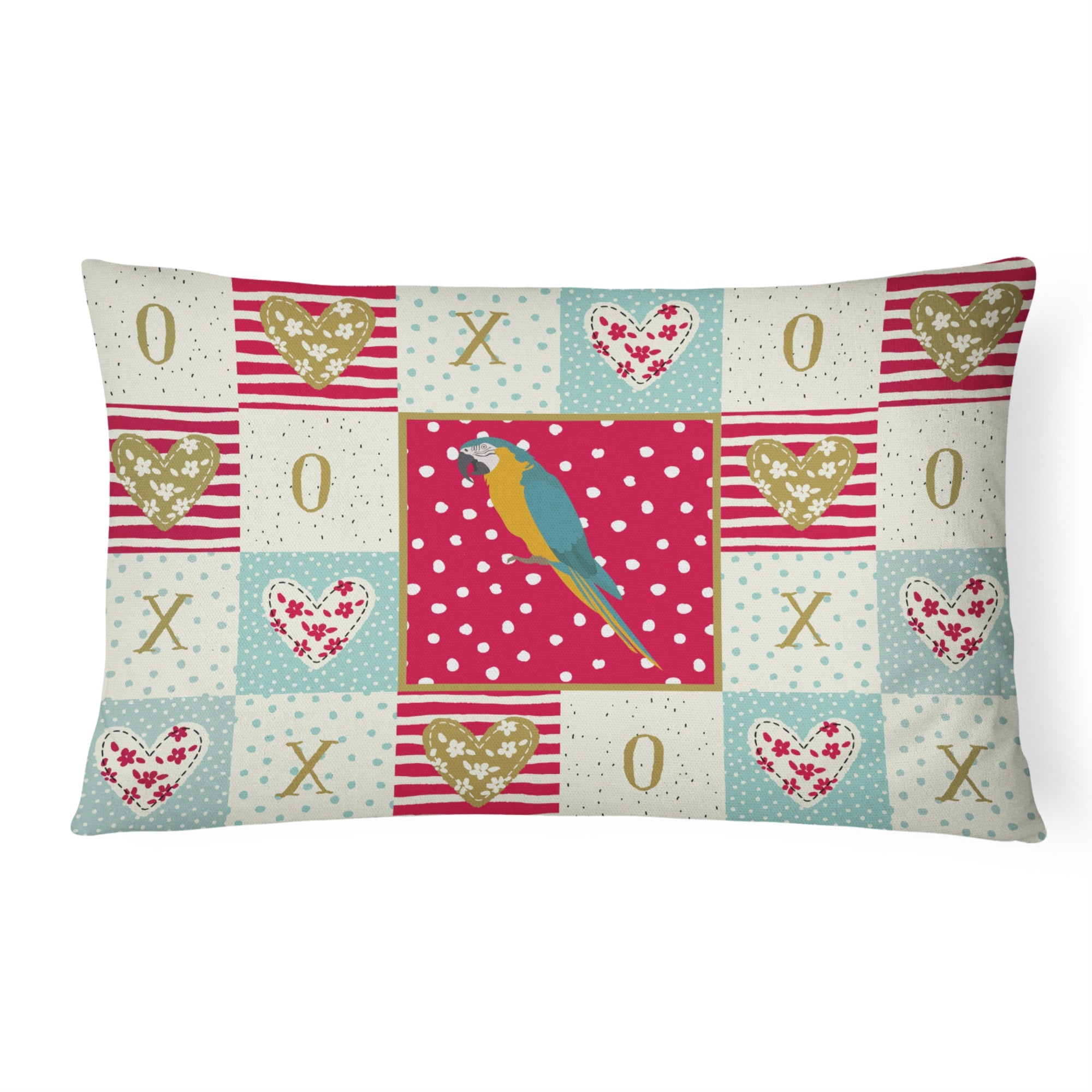 Macaw Love Canvas Fabric Decorative Pillow