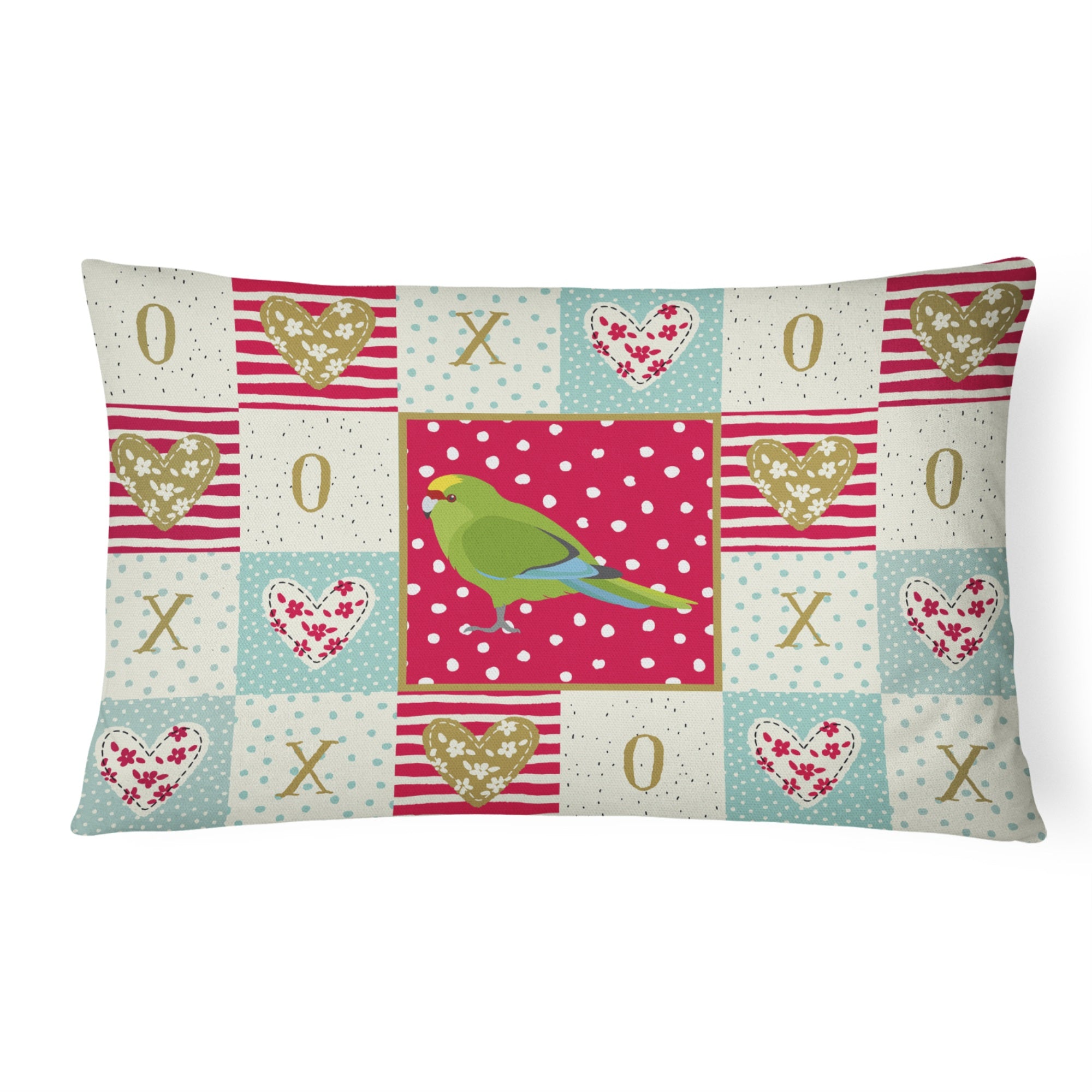 New Zealand Parakeet Love Canvas Fabric Decorative Pillow