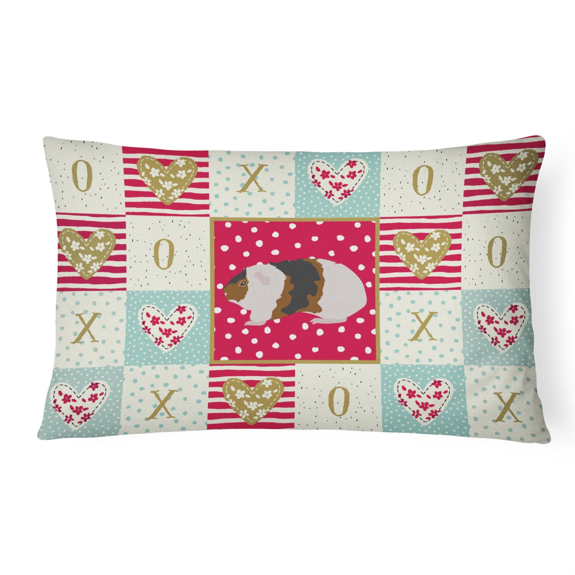 Teddy Guinea Pig Love Canvas Fabric Decorative Pillow