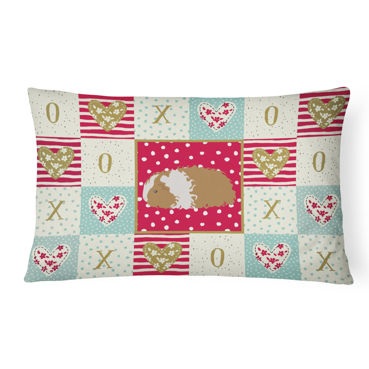 Texel Guinea Pig Love Canvas Fabric Decorative Pillow