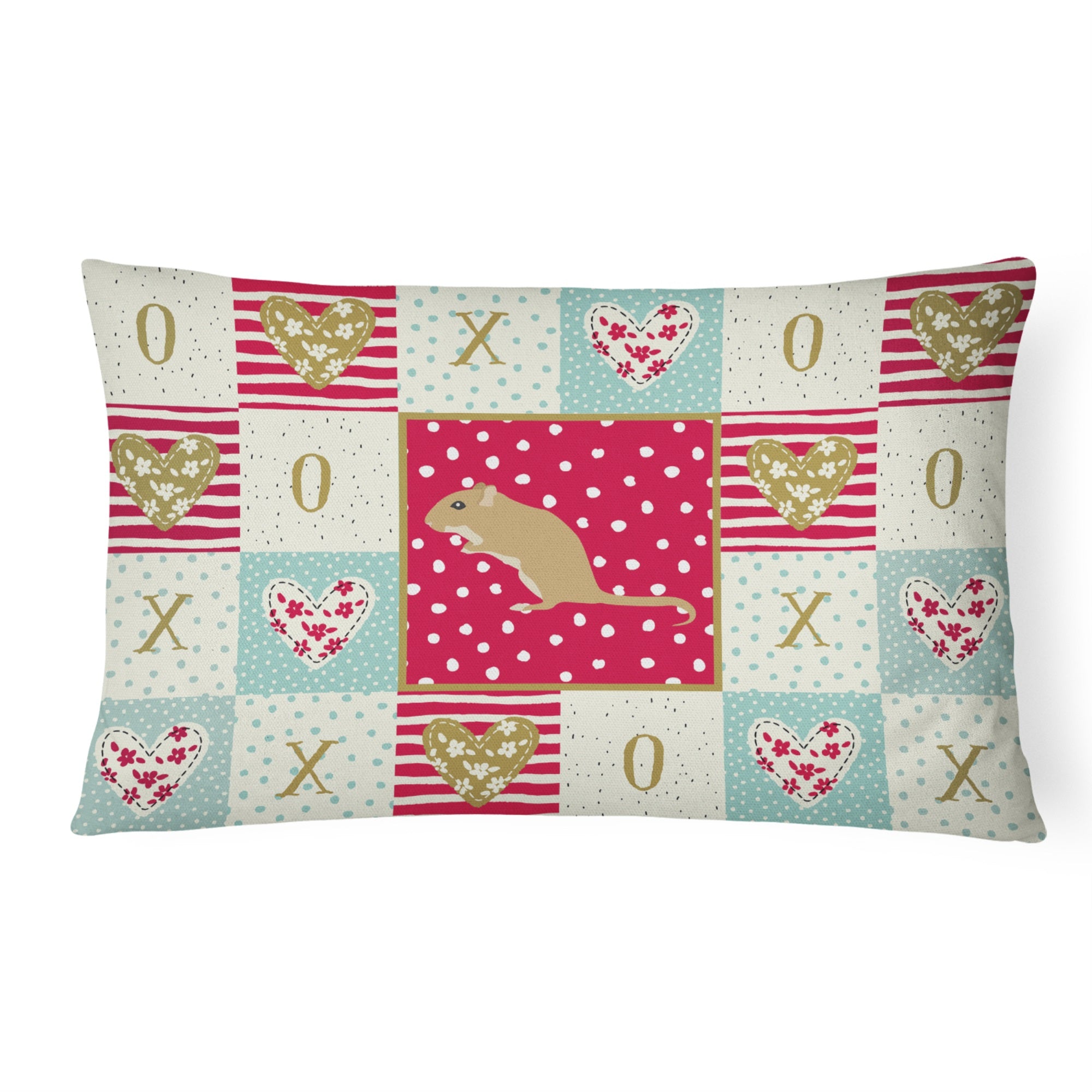 Gerbil Mouse Love Canvas Fabric Decorative Pillow
