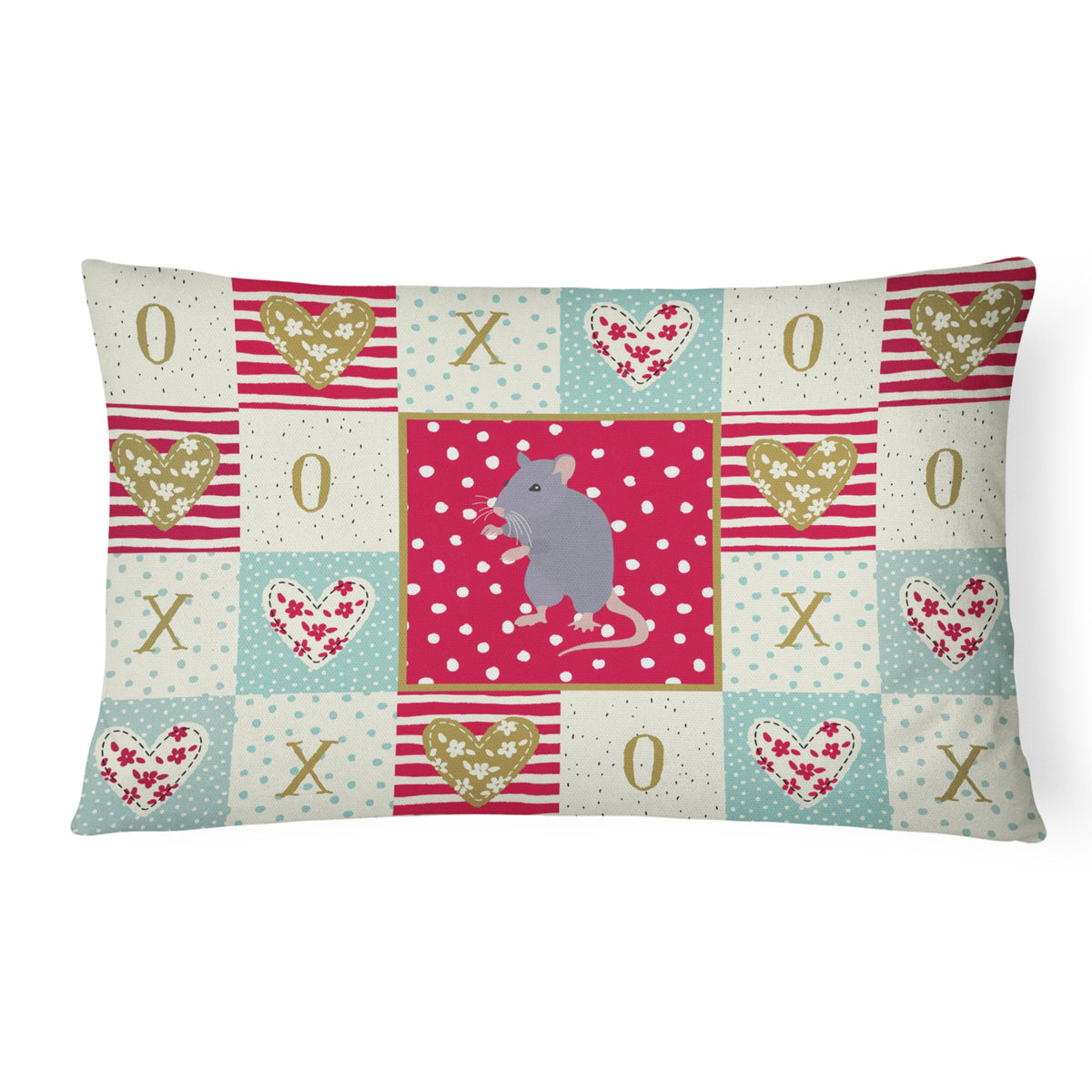 Blue Rat Love Canvas Fabric Decorative Pillow