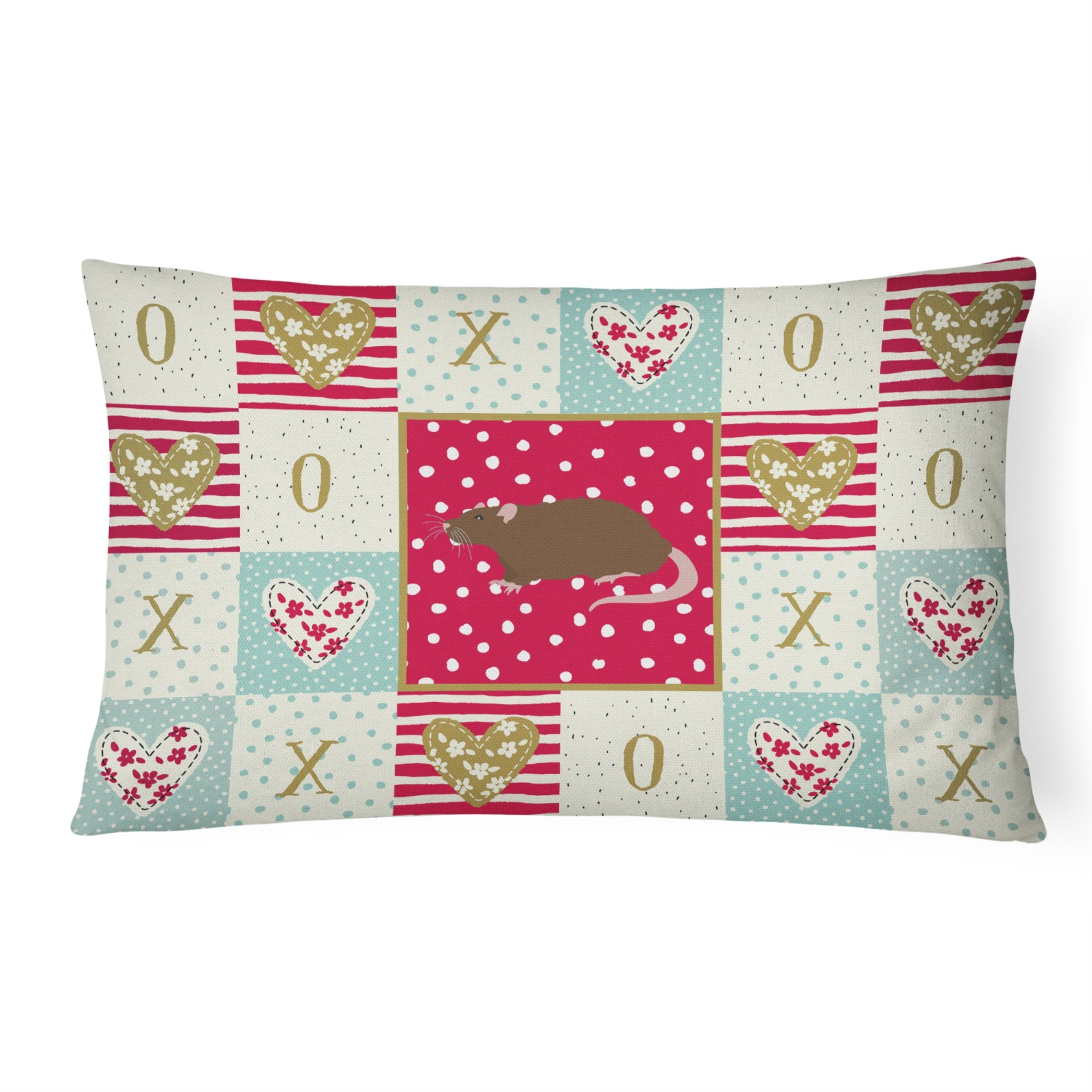 Rex Rat Love Canvas Fabric Decorative Pillow