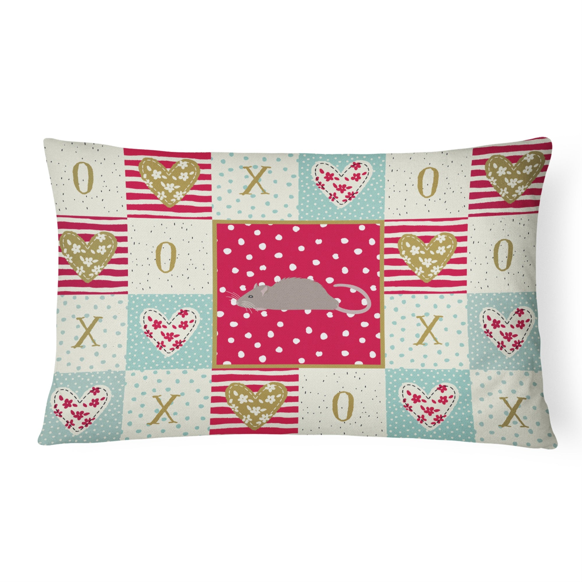 Satin Rat Love Canvas Fabric Decorative Pillow