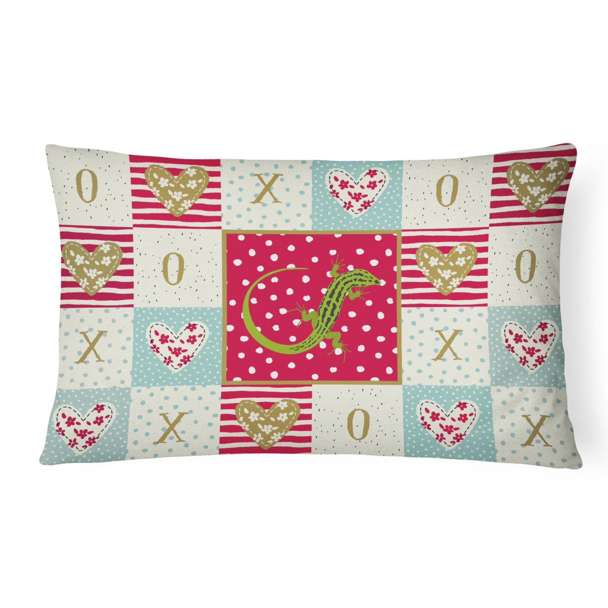 Lizard Canvas Fabric Decorative Pillow