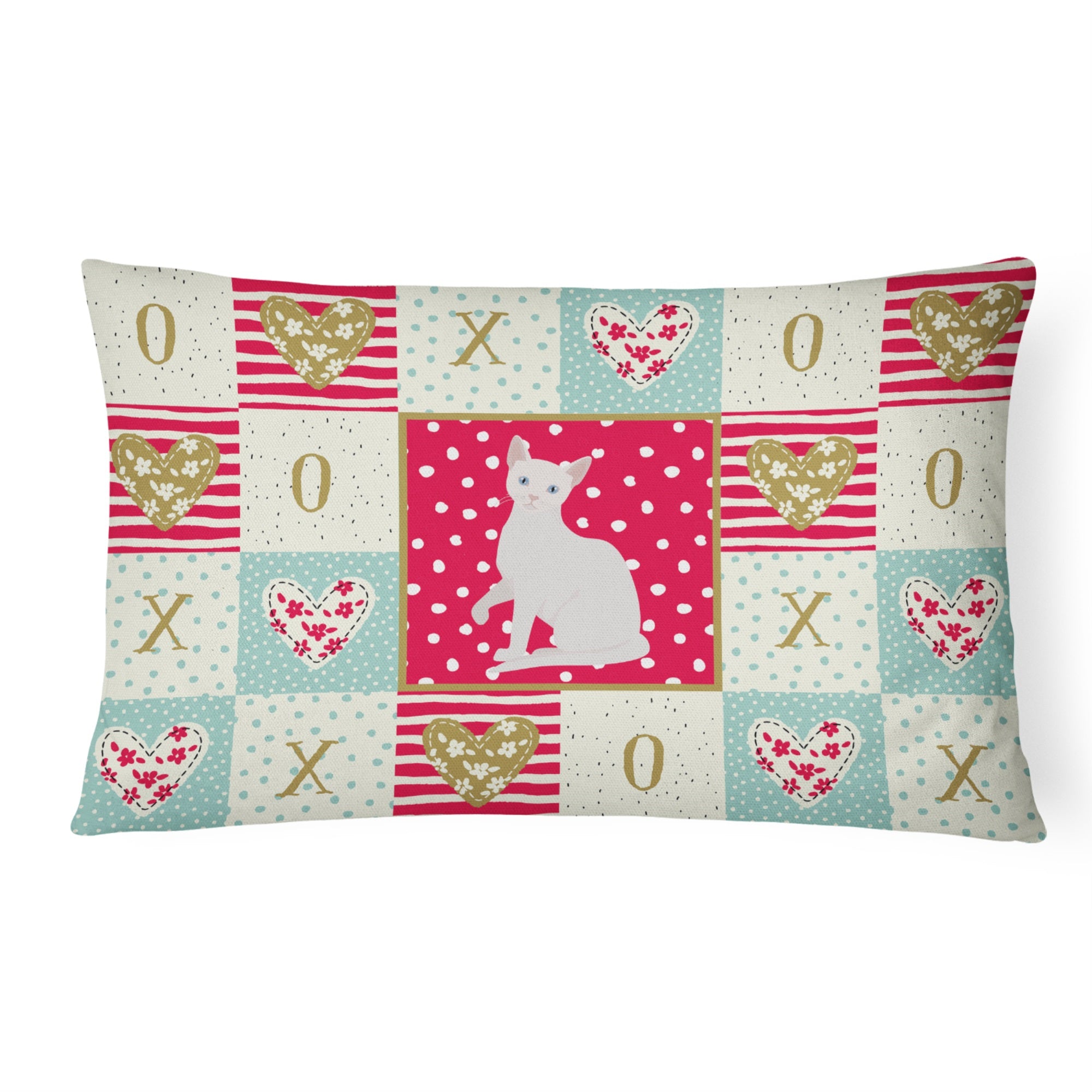 Arabian Mau Cat Love Canvas Fabric Decorative Pillow