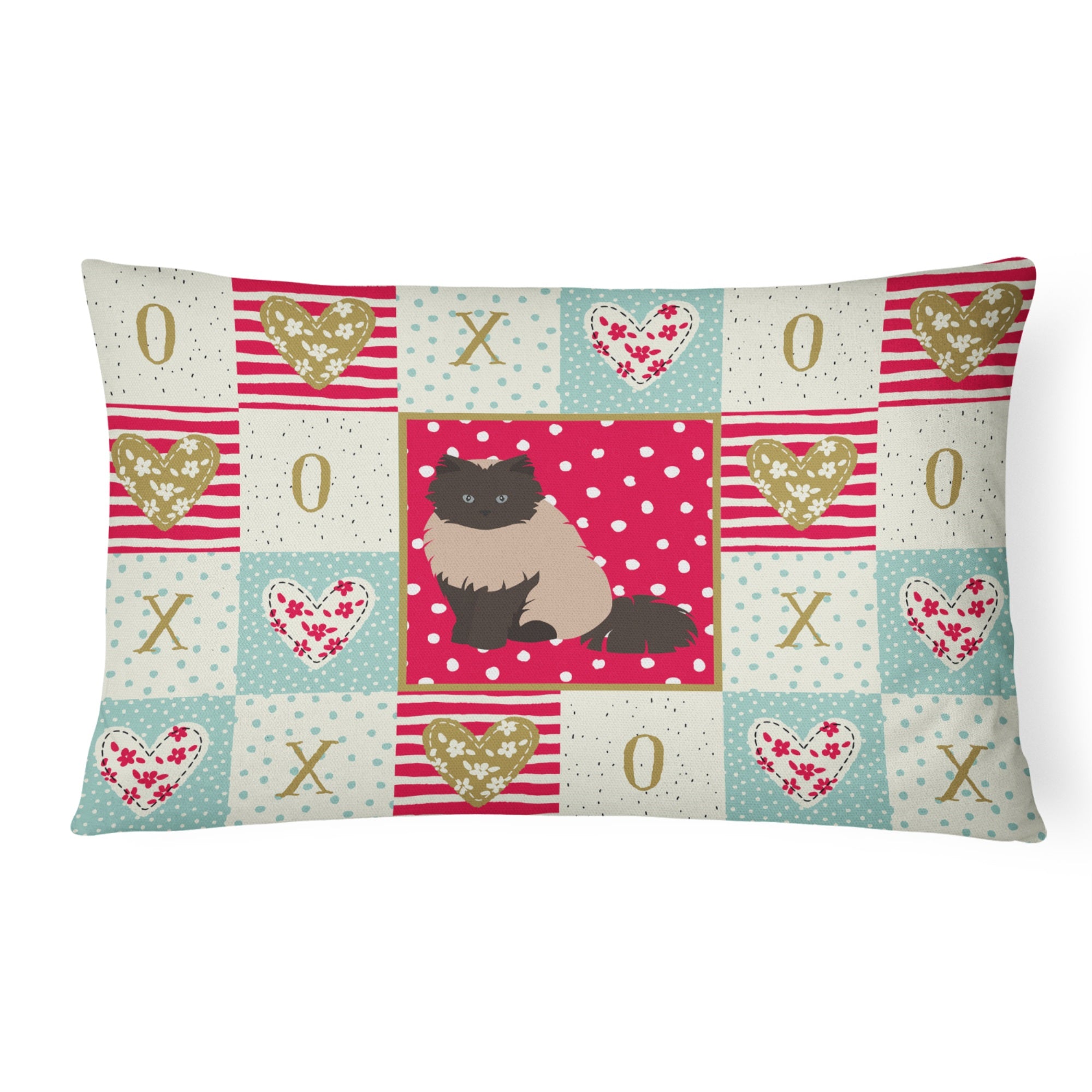 Colorpoint Persian Hymalayan #2 Cat Love Canvas Fabric Decorative Pillow