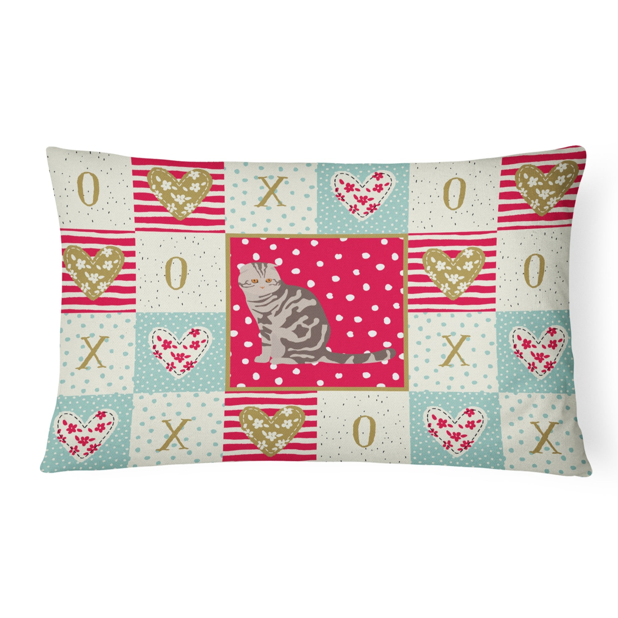 Foldex Exotic Fold Cat Love Canvas Fabric Decorative Pillow