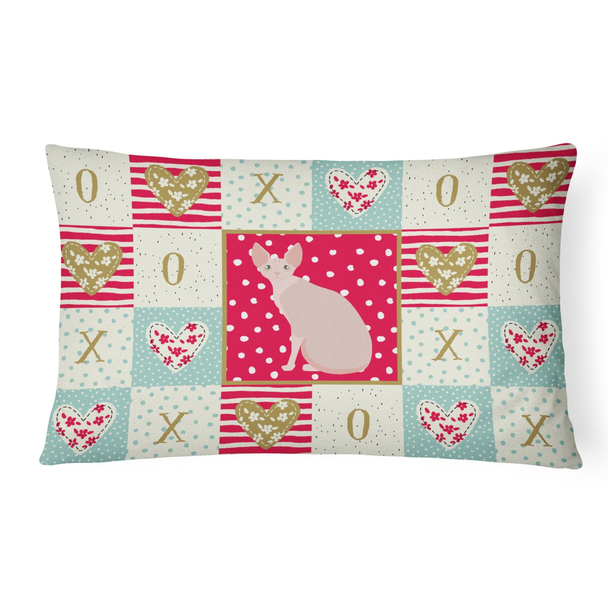 Sphynx #2 Cat Love Canvas Fabric Decorative Pillow