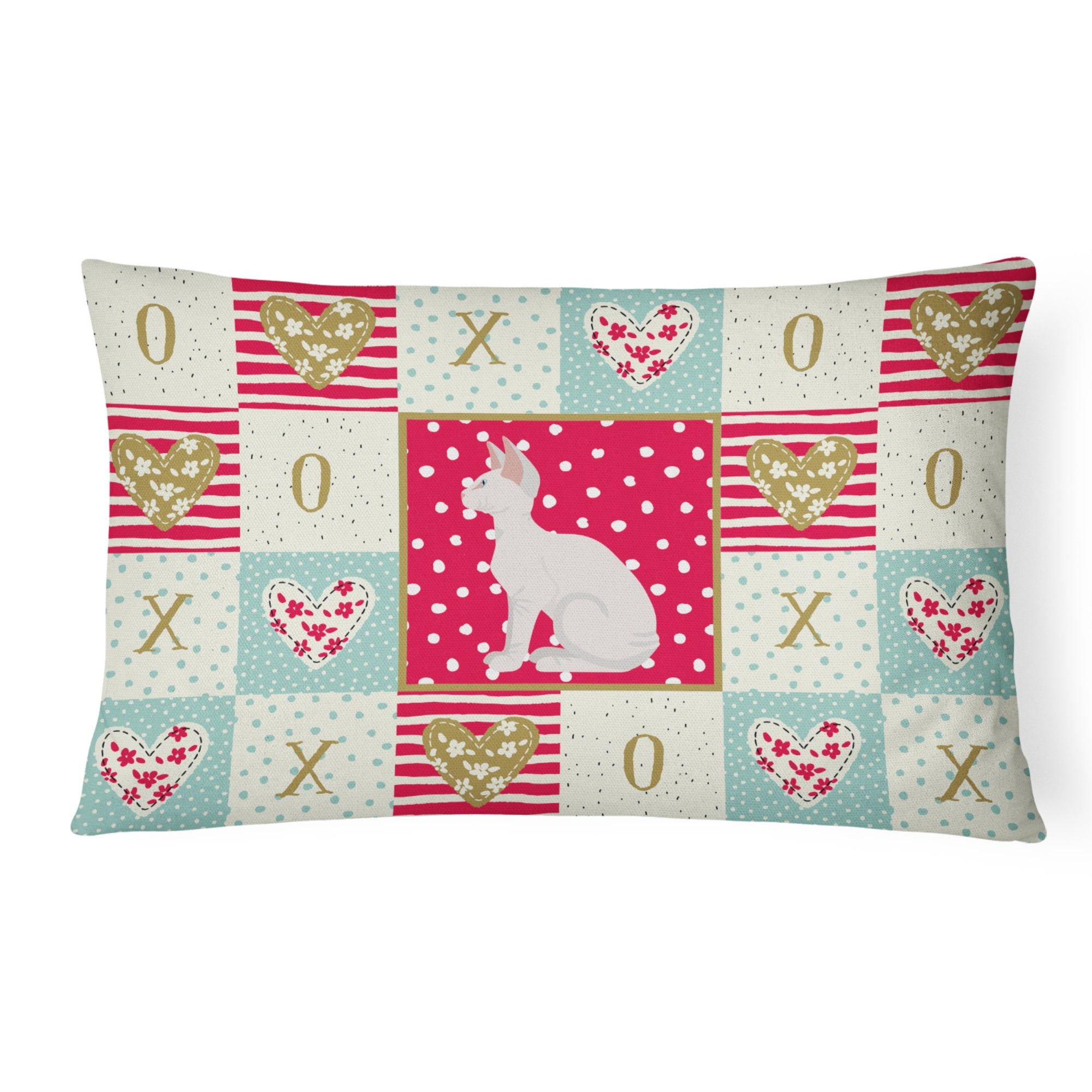 Sphynx #3 Cat Love Canvas Fabric Decorative Pillow