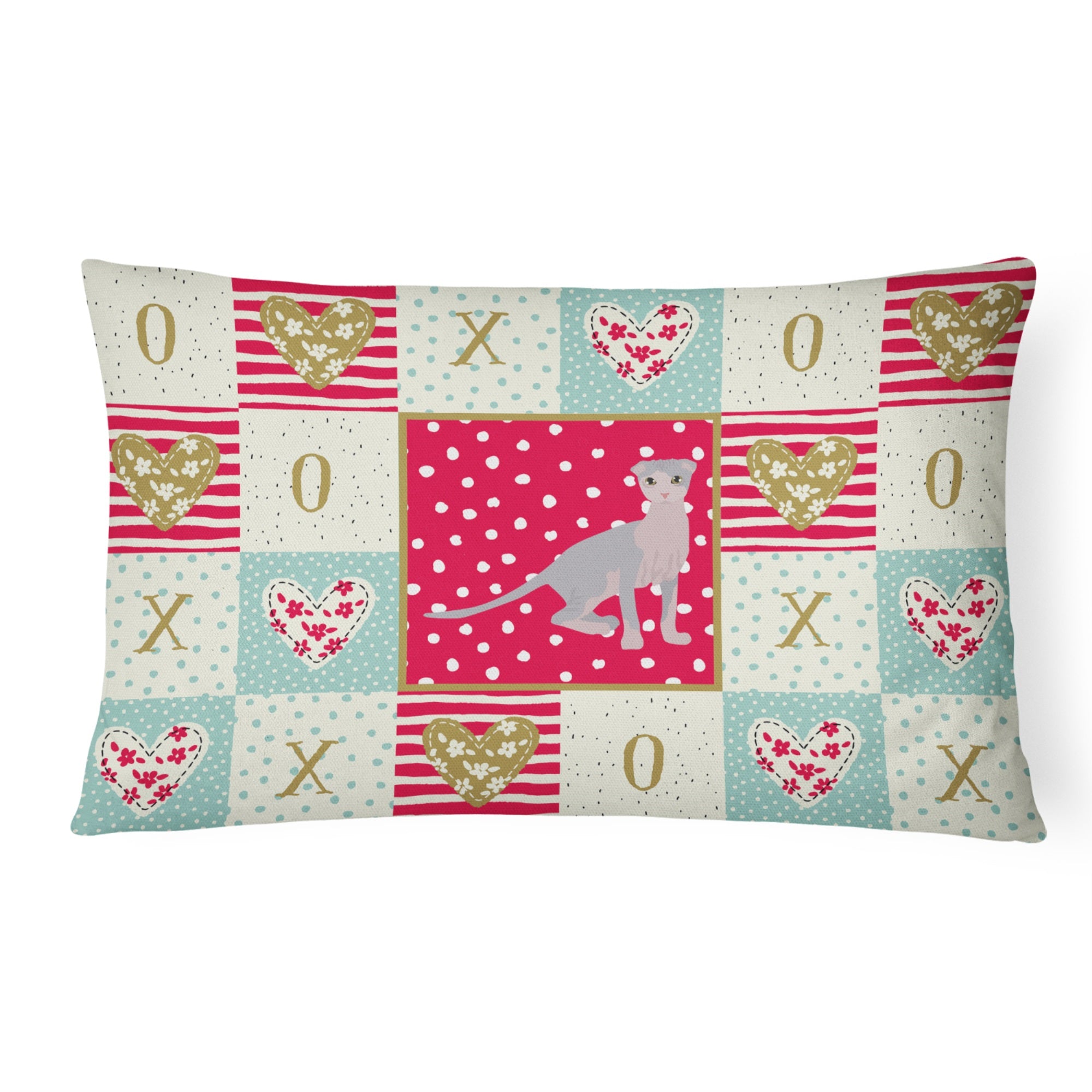 Ukrainian Levkoy Cat Love Canvas Fabric Decorative Pillow