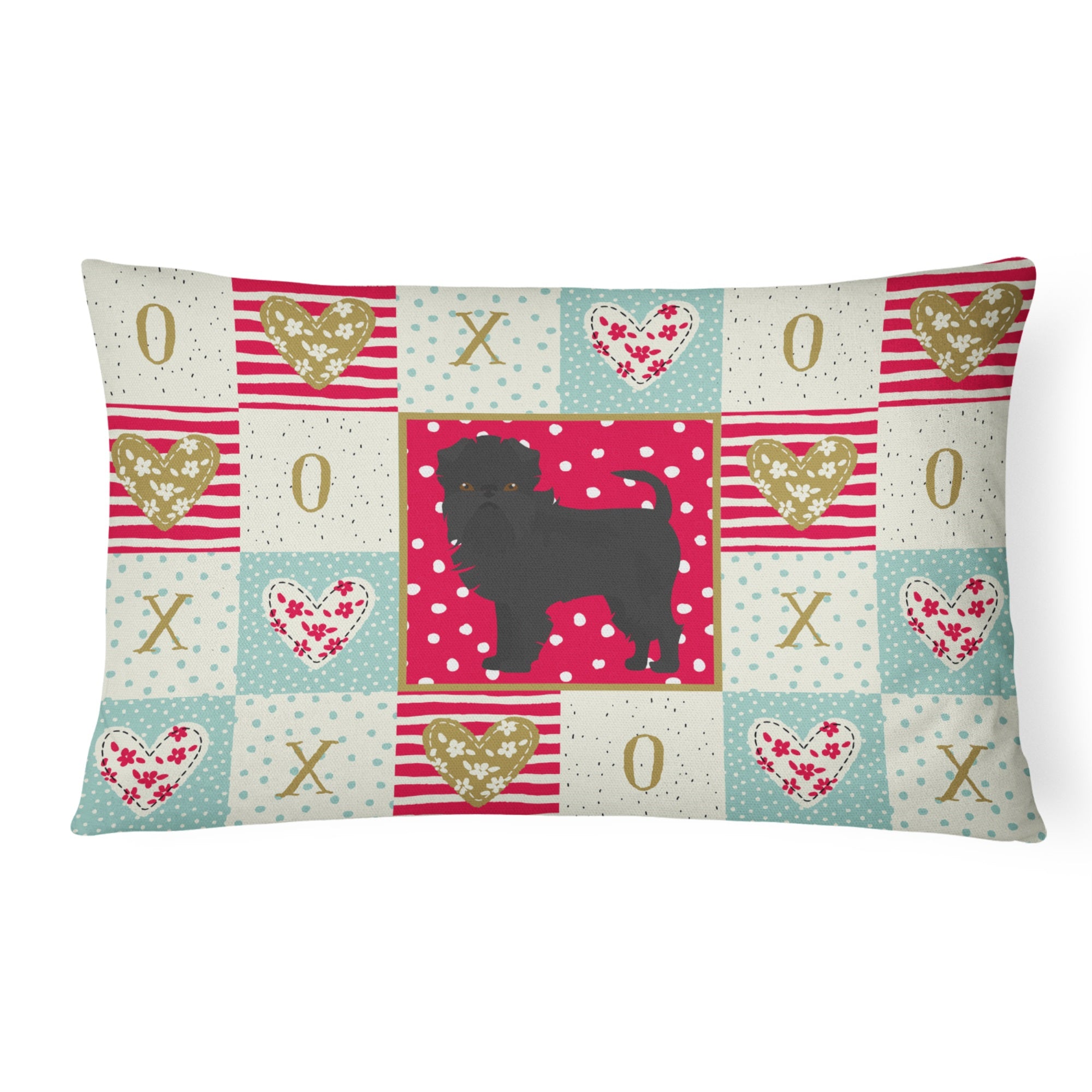 Affenpinscher #2 Love Canvas Fabric Decorative Pillow