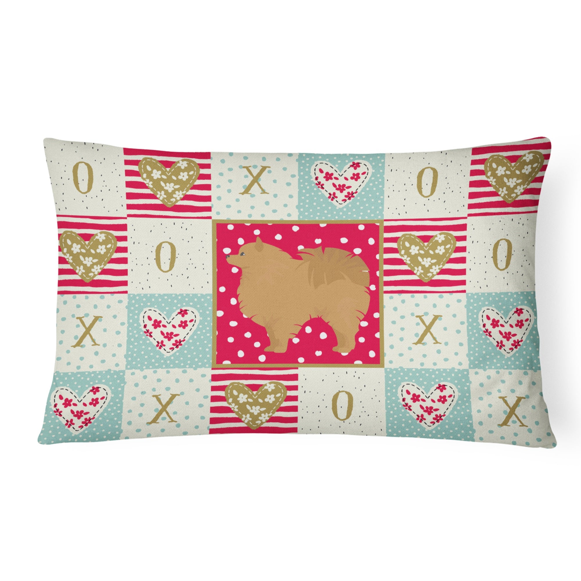 Pomeranian #1 Love Canvas Fabric Decorative Pillow