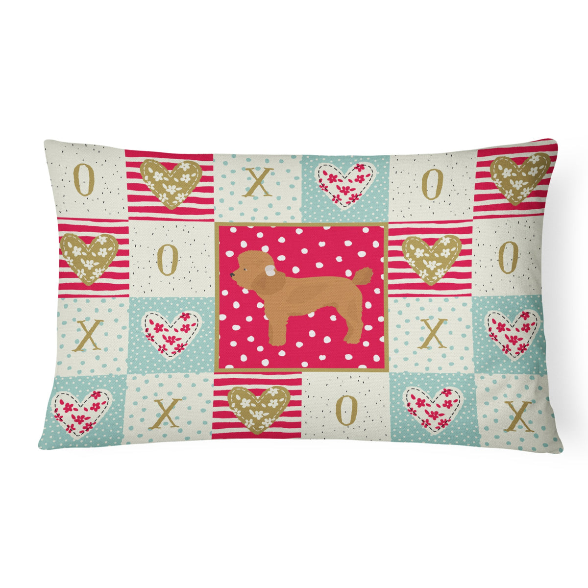 Toy Poodle Love Canvas Fabric Decorative Pillow