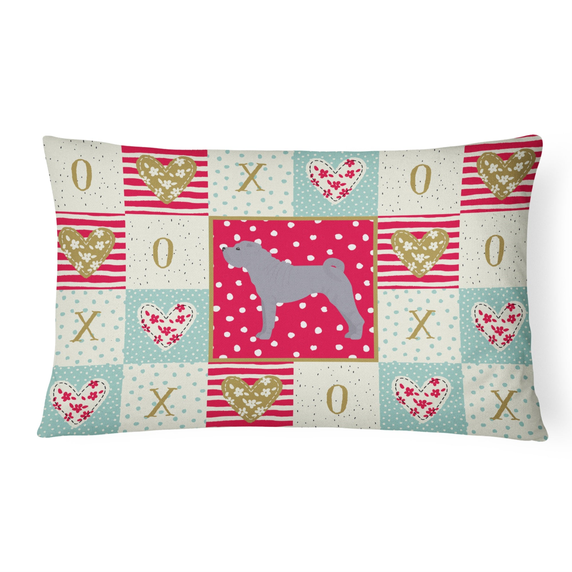 Shar Pei #1 Love Canvas Fabric Decorative Pillow