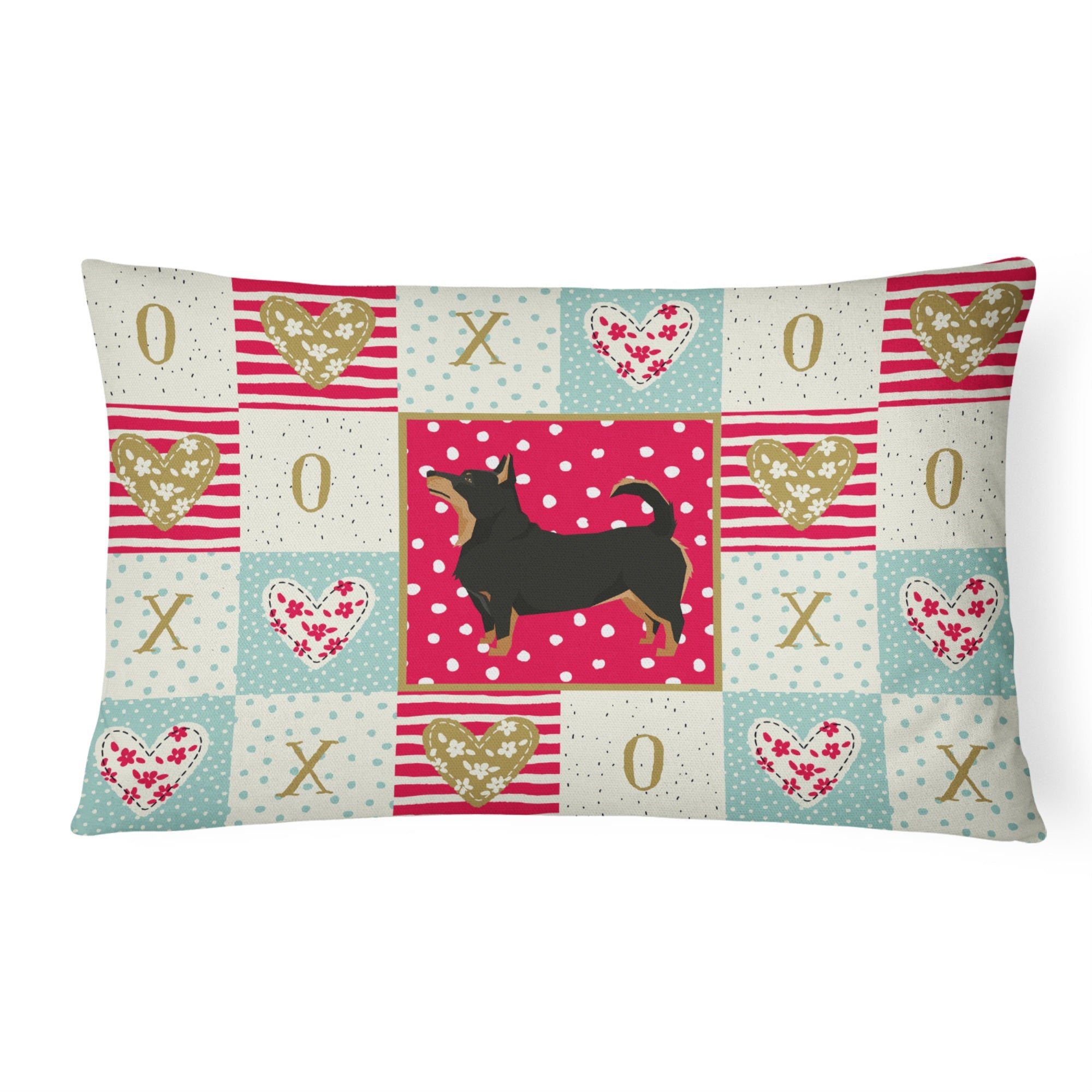 Lancashire Terrier Love Canvas Fabric Decorative Pillow