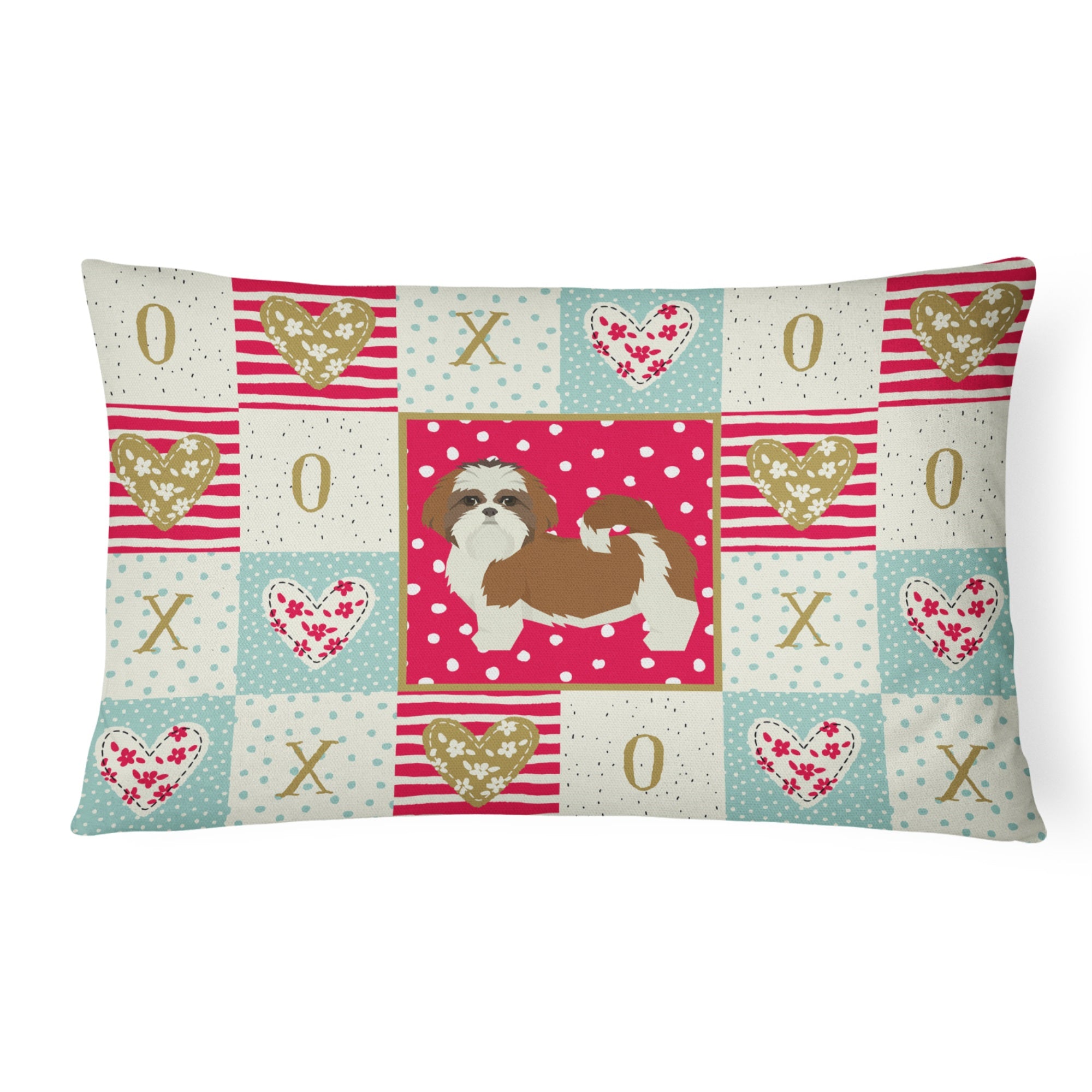 Shih Tzu Love Canvas Fabric Decorative Pillow