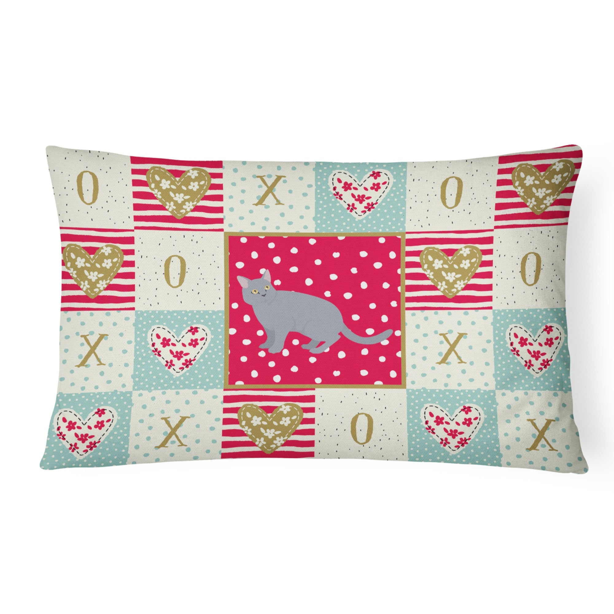 European Shorthair #3 Cat Love Canvas Fabric Decorative Pillow