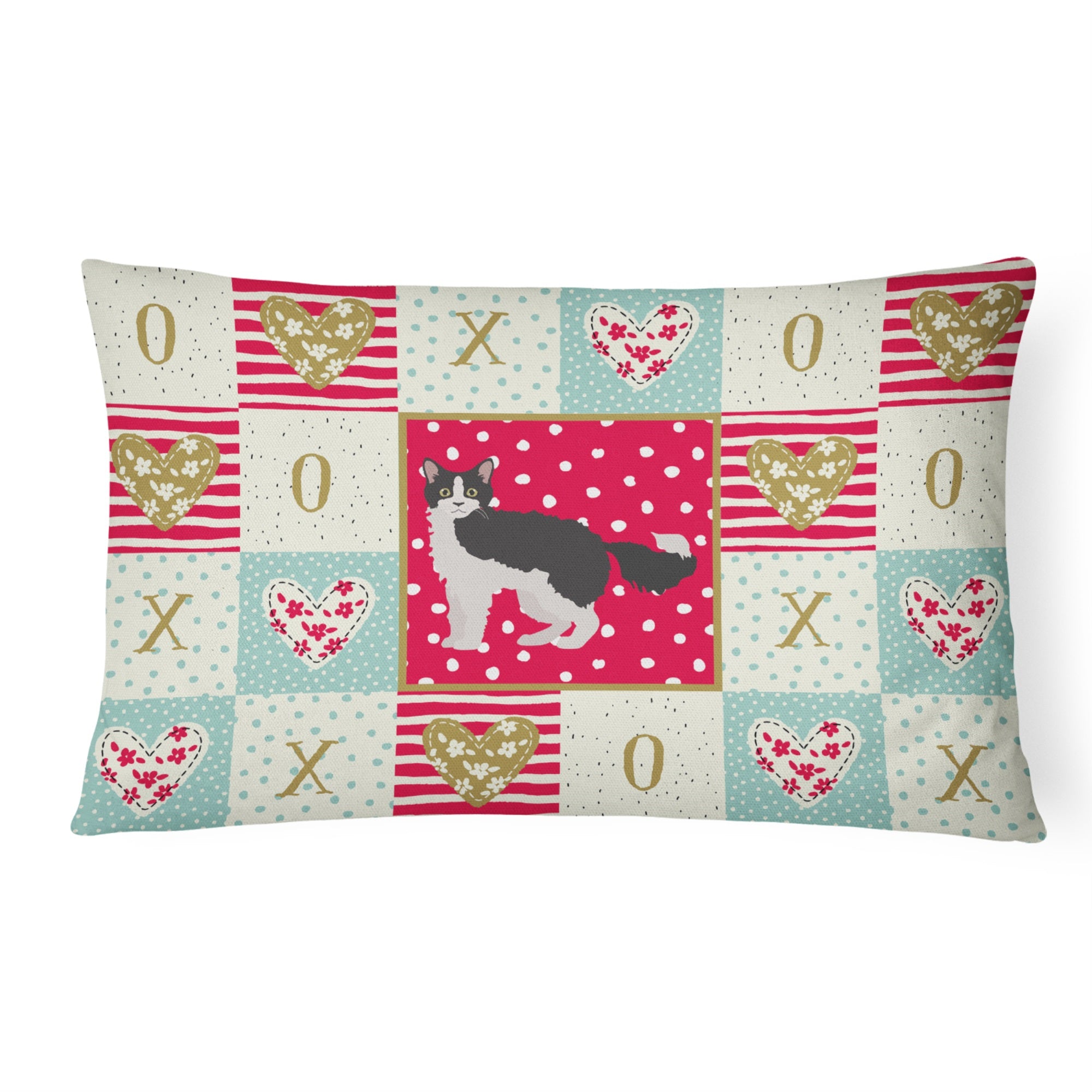 La Perm #1 Cat Love Canvas Fabric Decorative Pillow