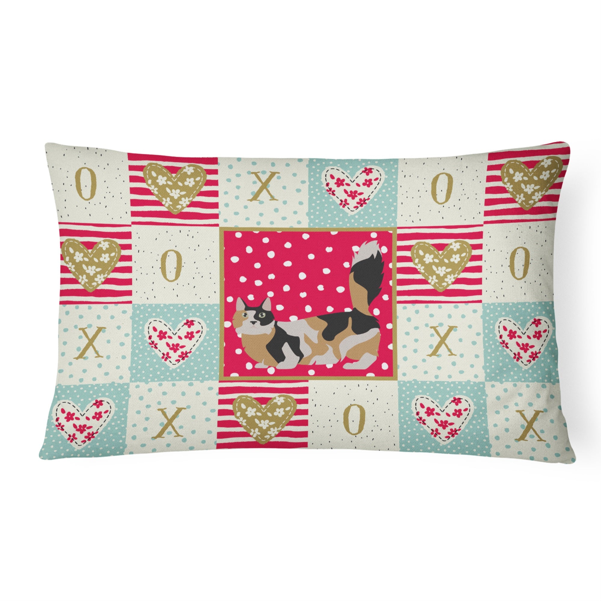 Munchkin #3 Cat Love Canvas Fabric Decorative Pillow