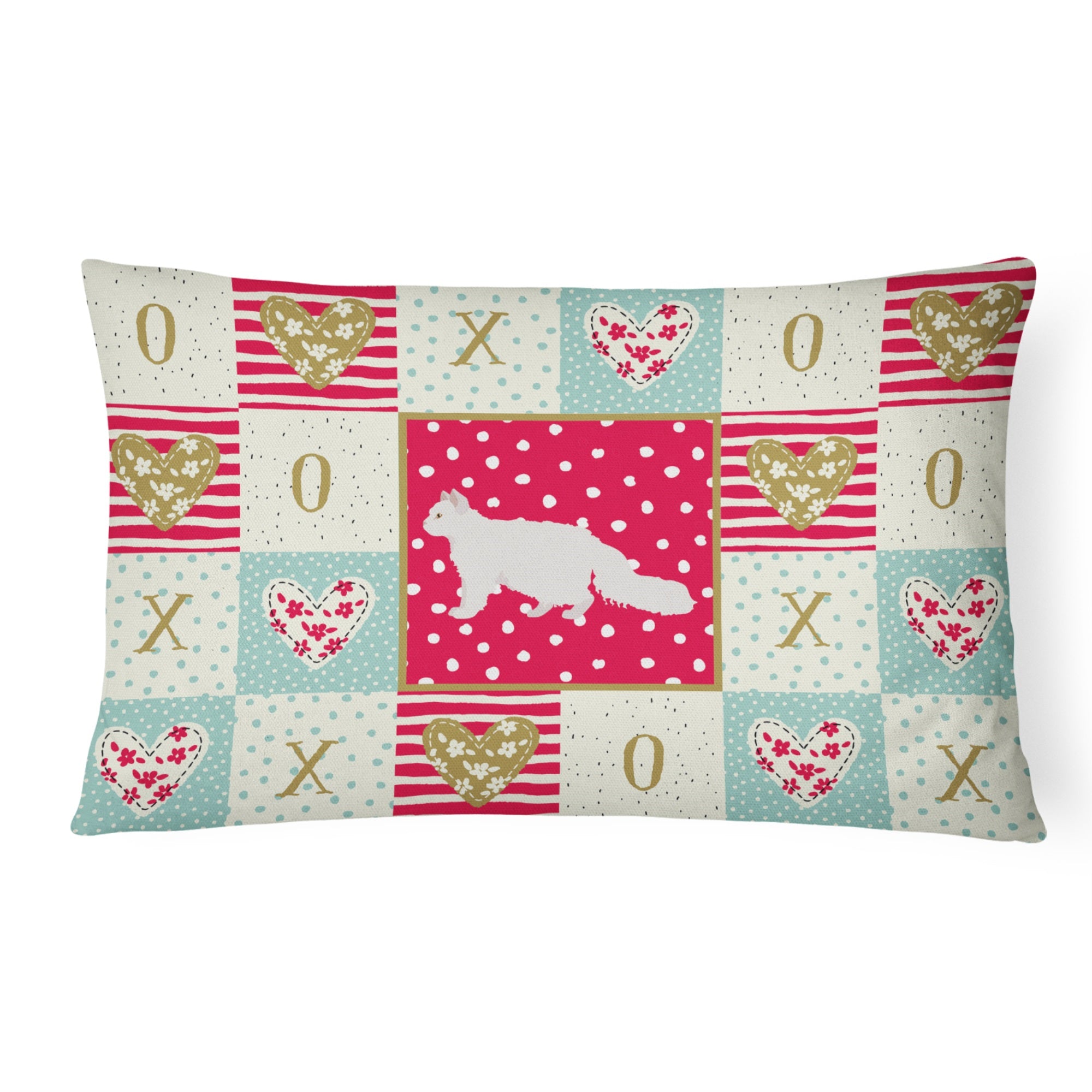Oregon Rex #2 Cat Love Canvas Fabric Decorative Pillow