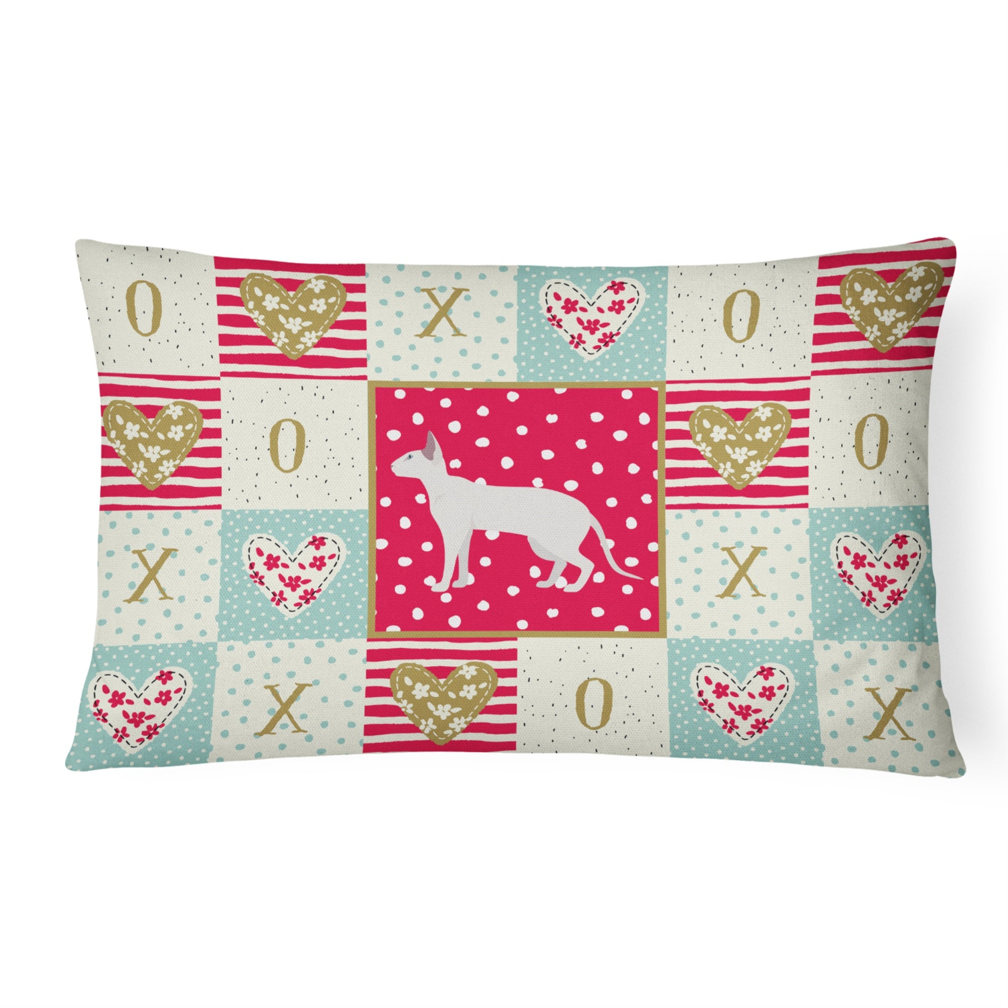 Peterbald #1 Cat Love Canvas Fabric Decorative Pillow