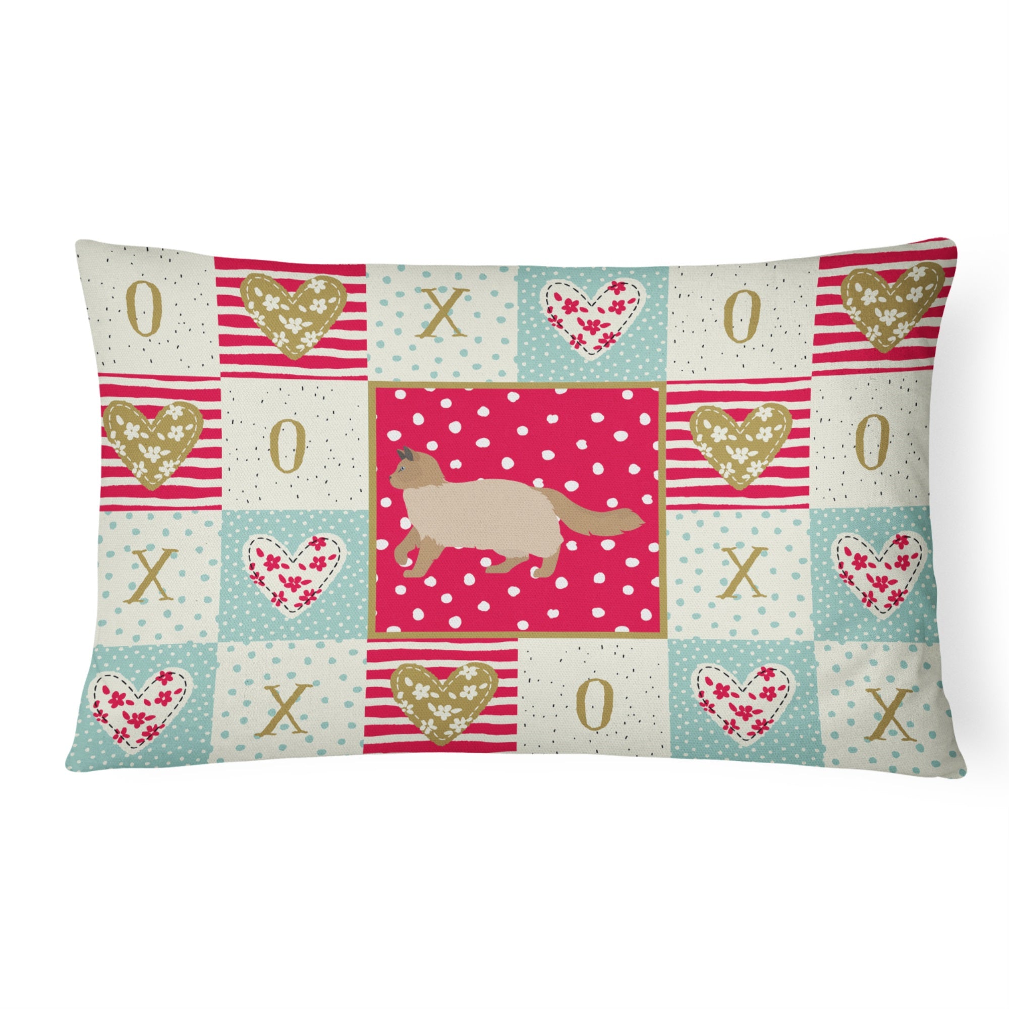 Ragdoll #2 Cat Love Canvas Fabric Decorative Pillow