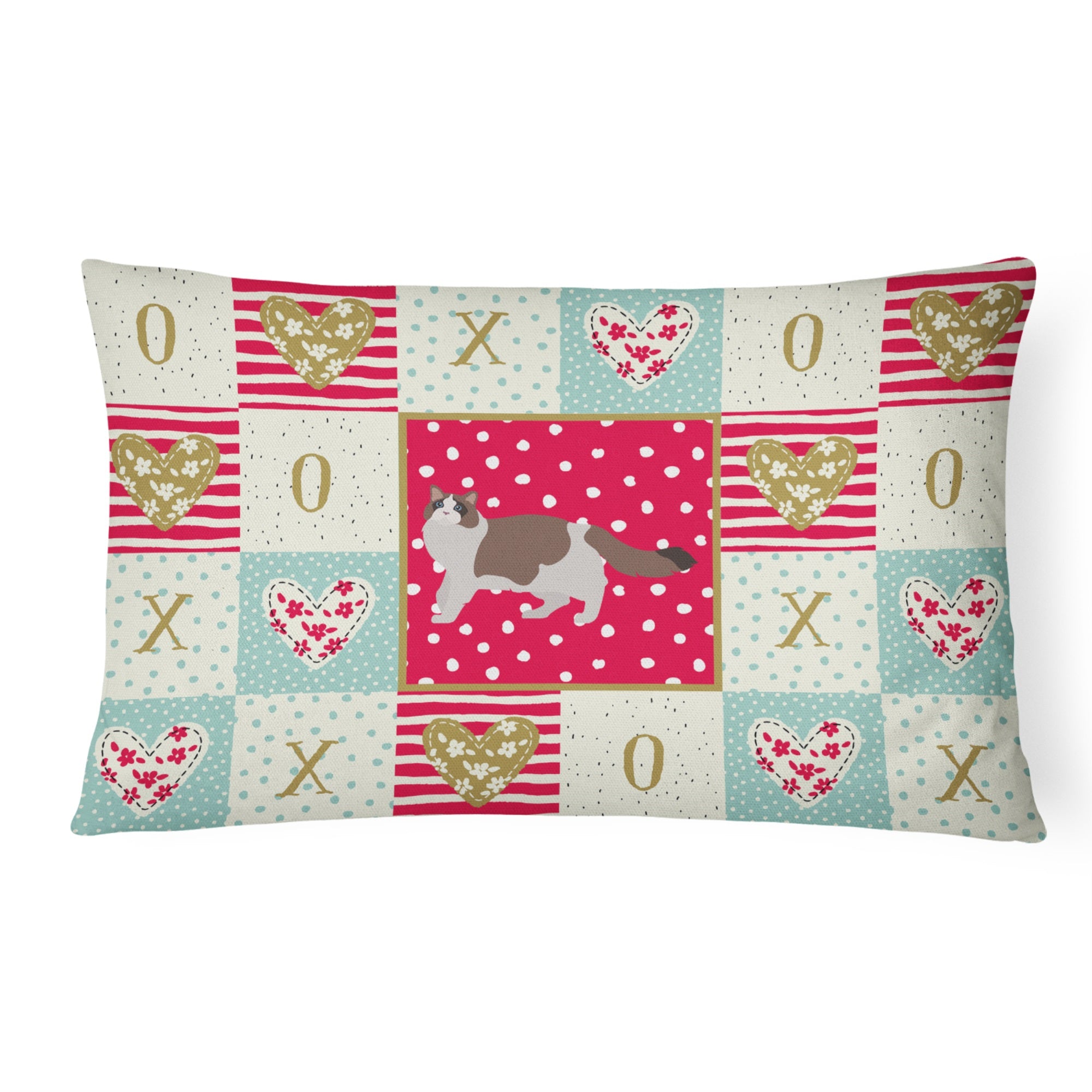 Ragdoll #3 Cat Love Canvas Fabric Decorative Pillow