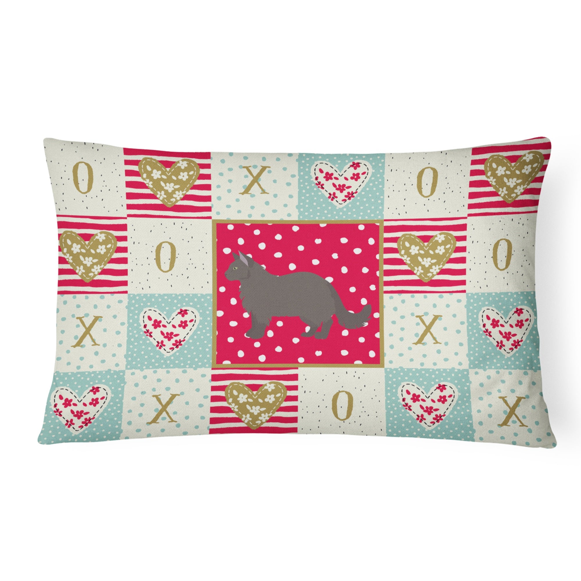 York Chocolate #2 Cat Love Canvas Fabric Decorative Pillow