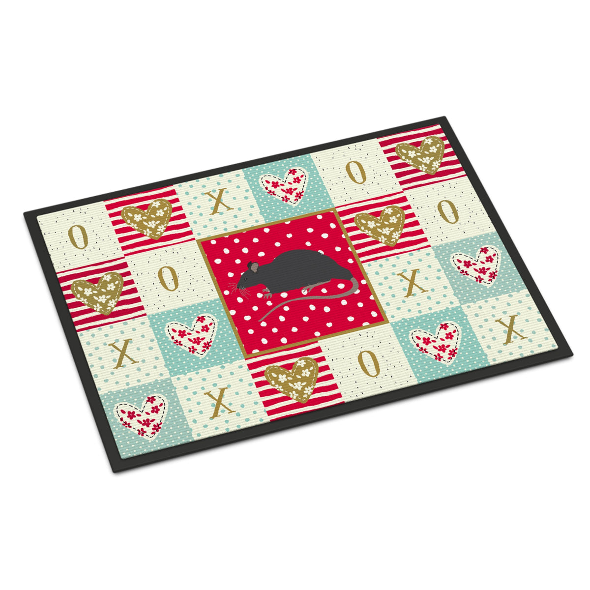 Black Rat Love Indoor Or Outdoor Mat 24X36