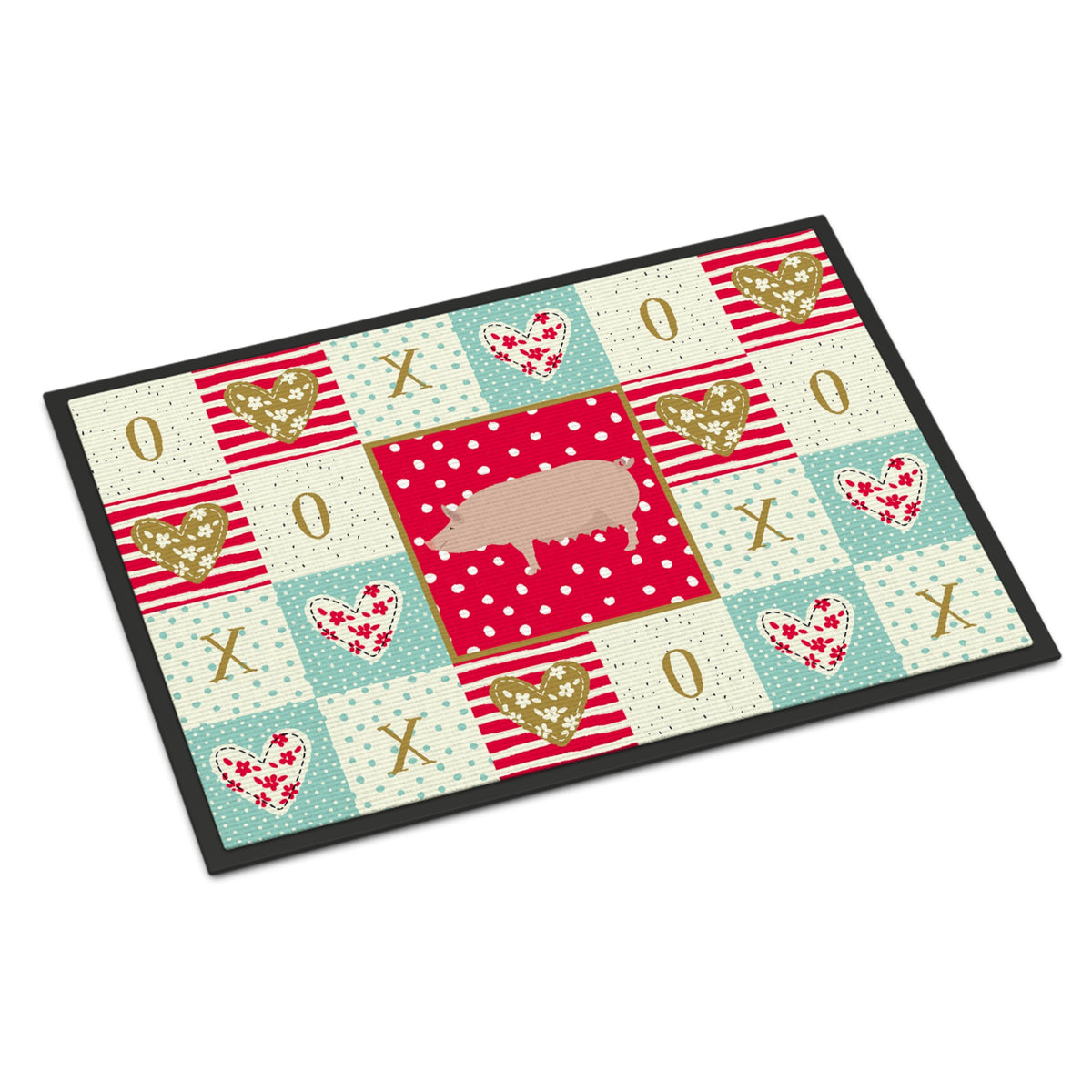 English Large White Pig Love Indoor Or Outdoor Mat 18X27