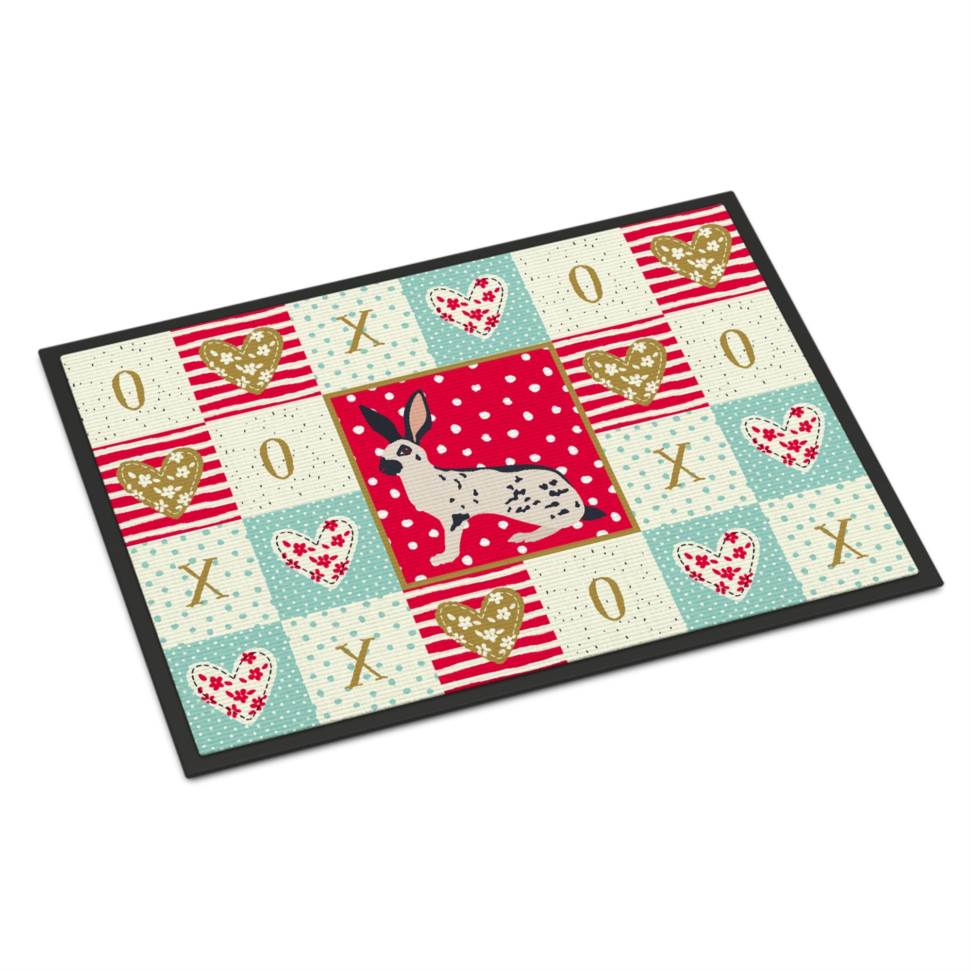 English Spot Rabbit Love Indoor Or Outdoor Mat 18X27