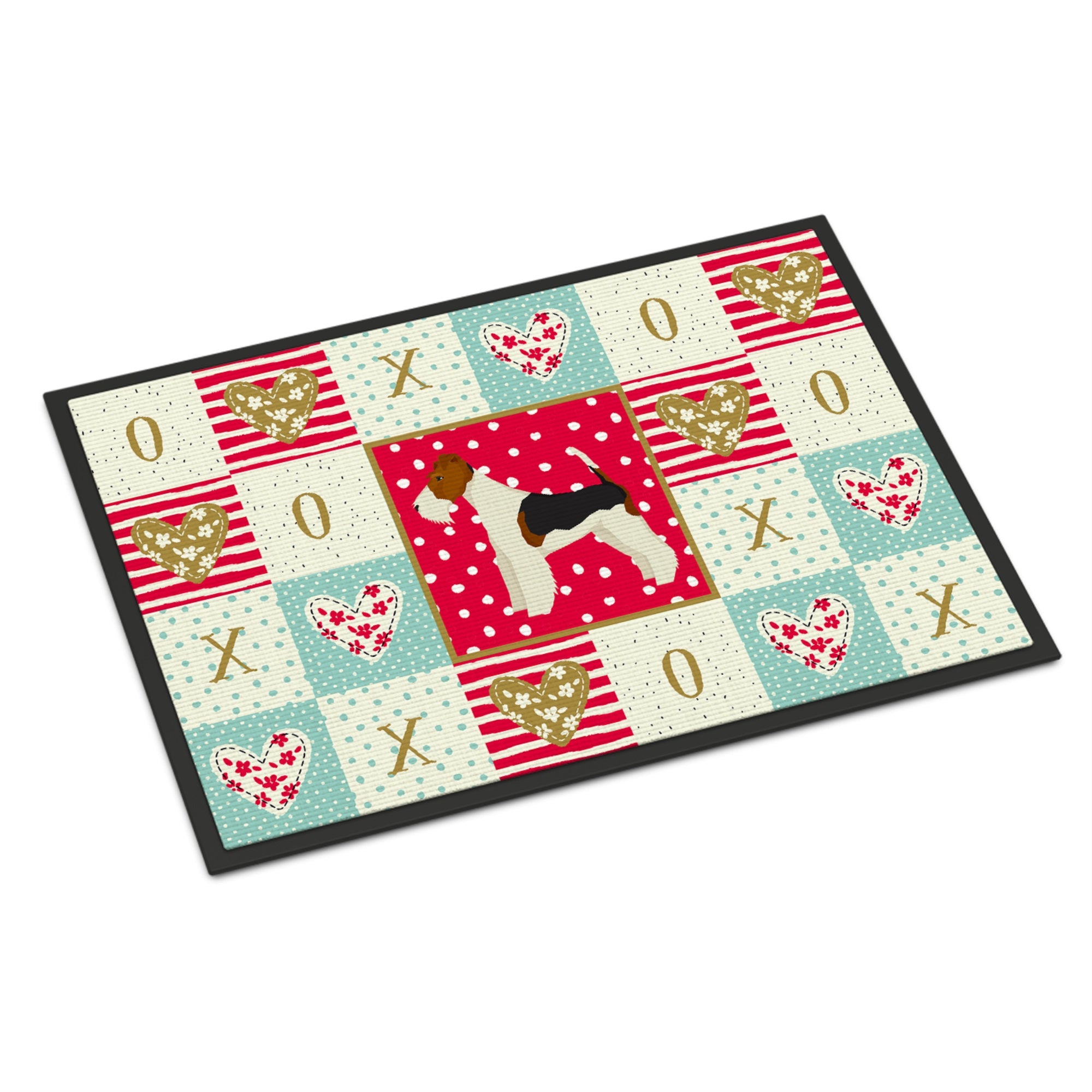 Fox Terrier Love Indoor Or Outdoor Mat 18X27