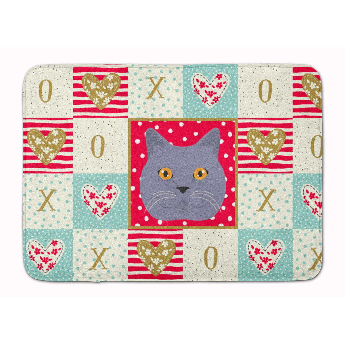 British Shorthair Cat Love Machine Washable Memory Foam Mat