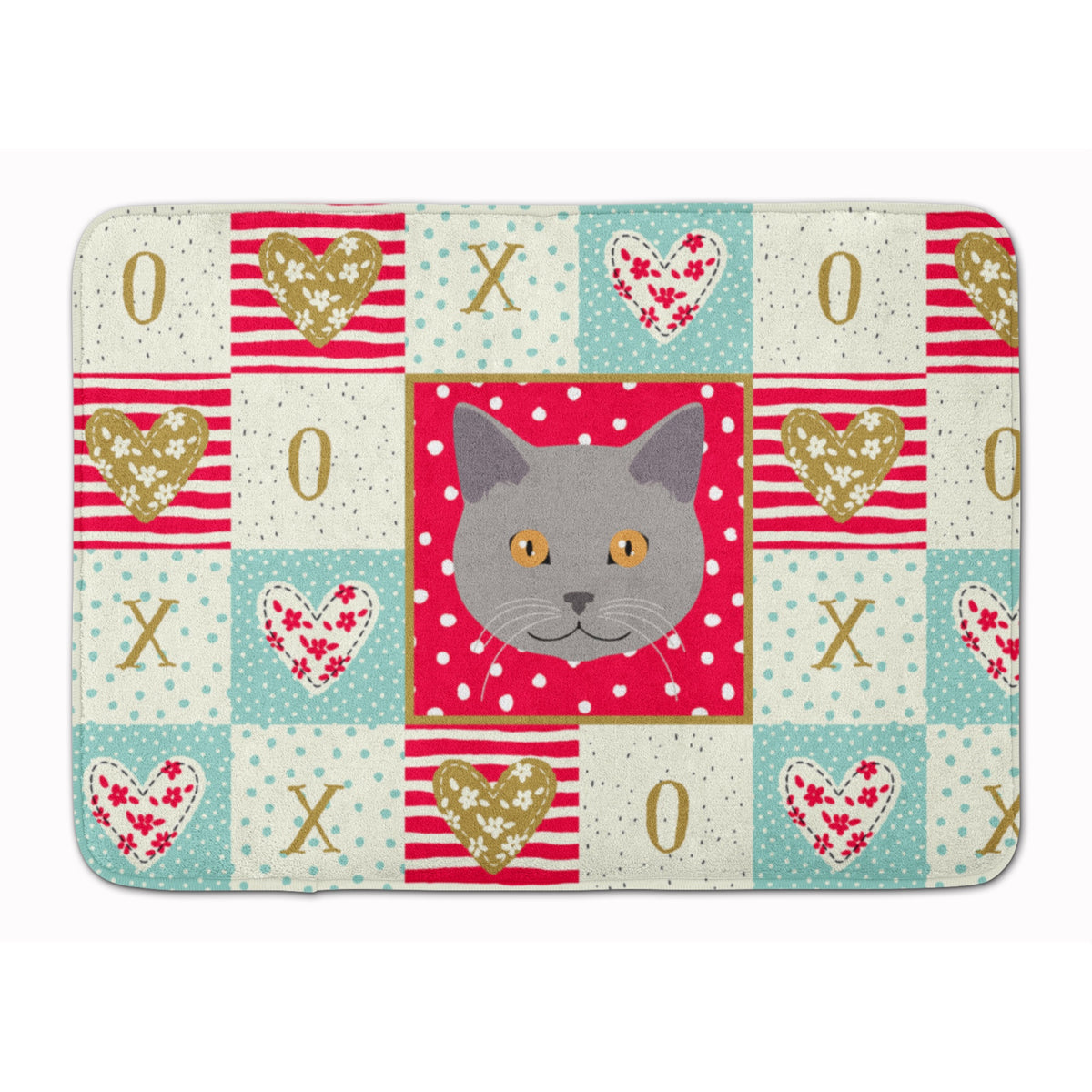Chartreux Cat Love Machine Washable Memory Foam Mat