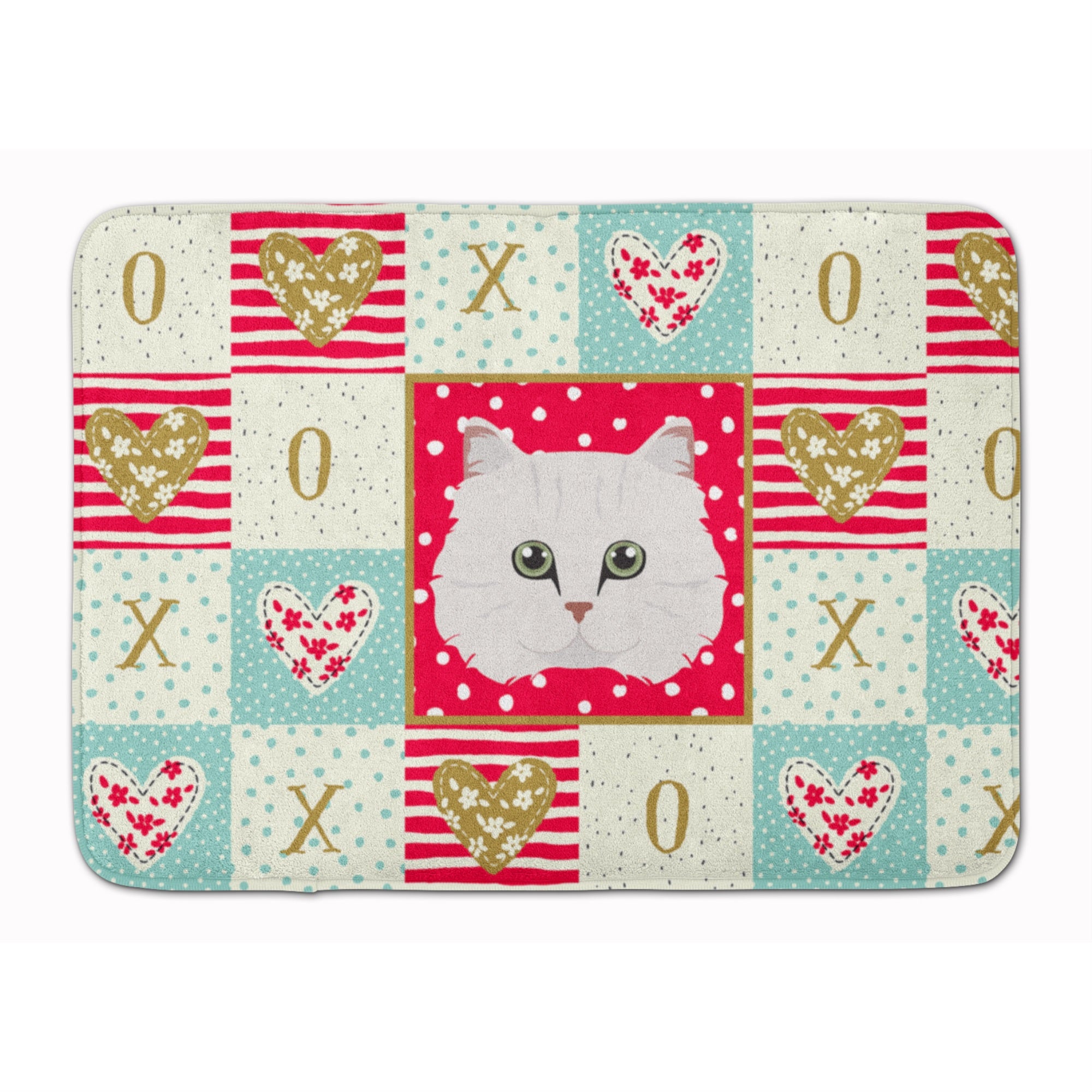 Chinchilla Persian Longhair Cat Love Machine Washable Memory Foam Mat
