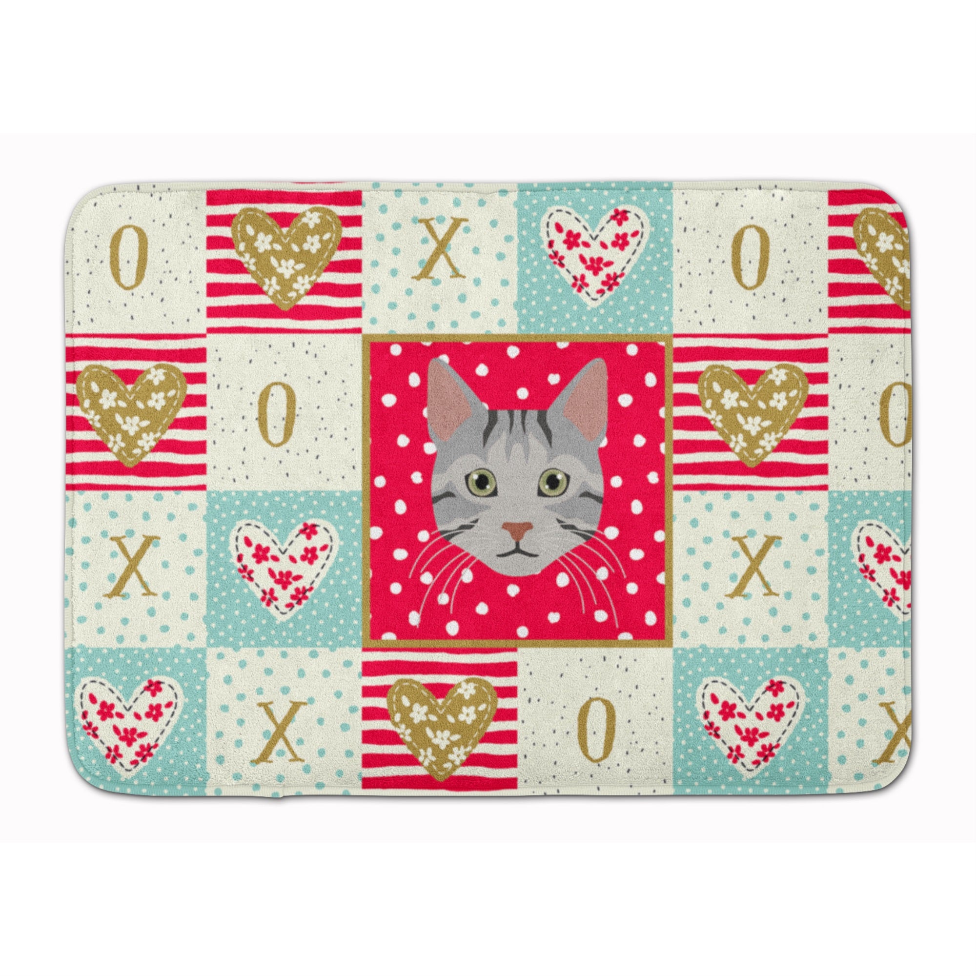 Egyptian Mau Cat Love Machine Washable Memory Foam Mat
