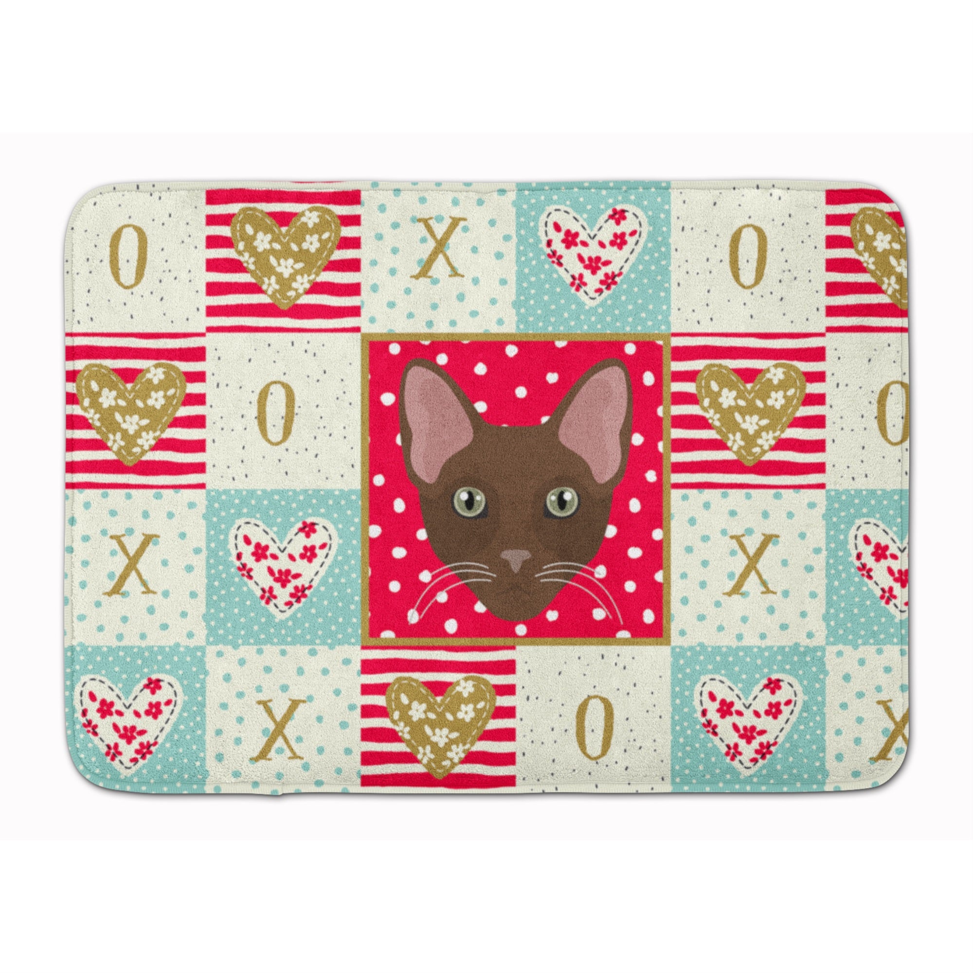 Havana Brown Cat Love Machine Washable Memory Foam Mat
