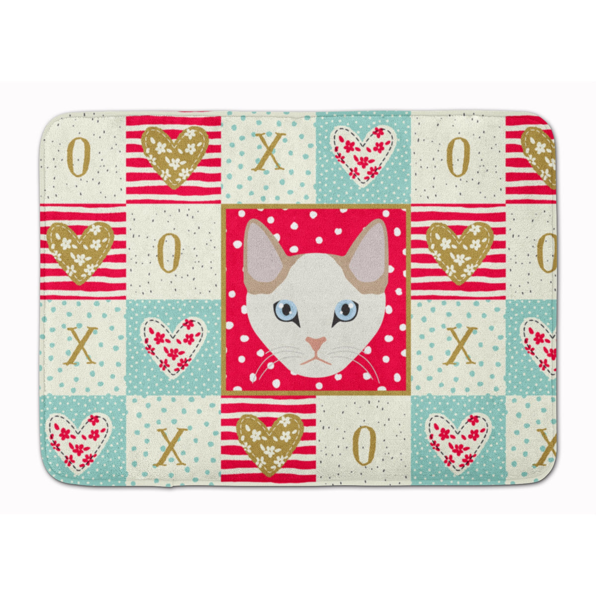 Korean Bobtail Cat Love Machine Washable Memory Foam Mat
