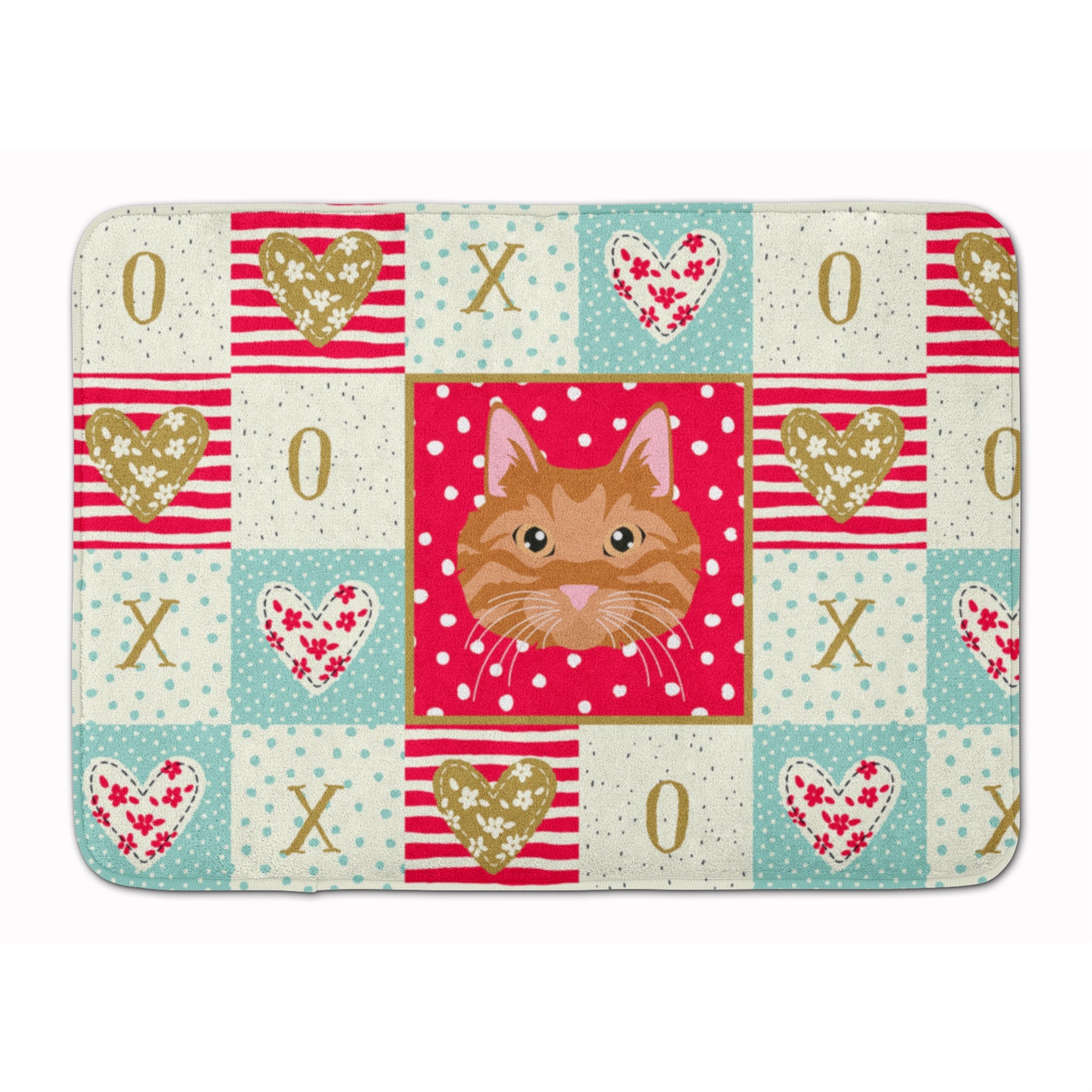 Kurilian Bobtail Cat Love Machine Washable Memory Foam Mat