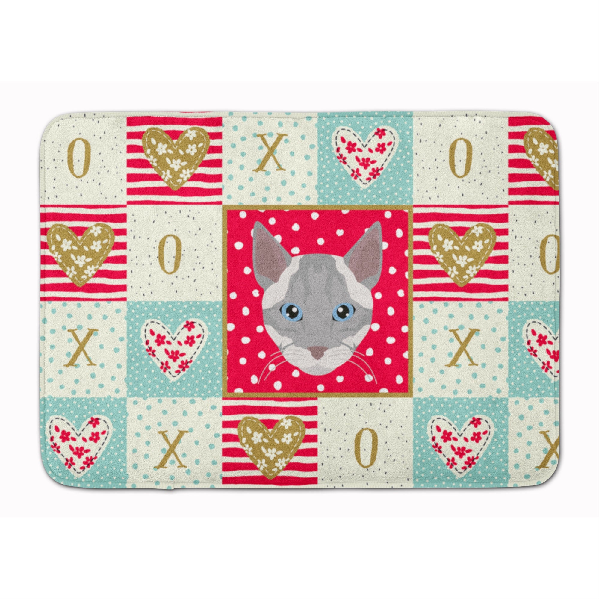 Ojos Azules Cat Love Machine Washable Memory Foam Mat