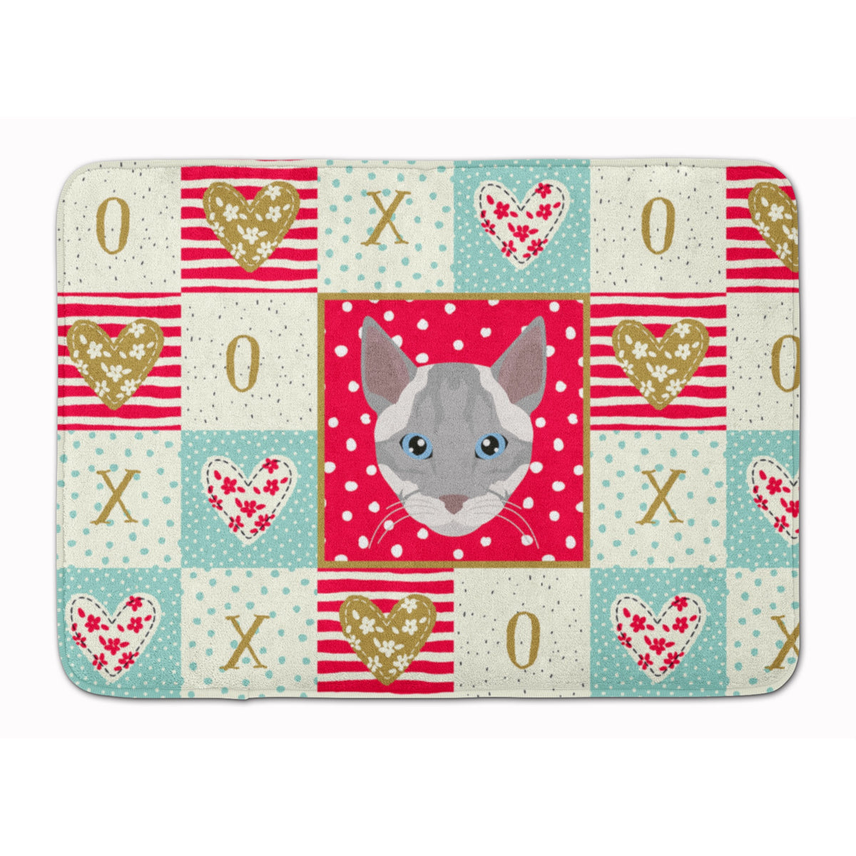 Ojos Azules Cat Love Machine Washable Memory Foam Mat