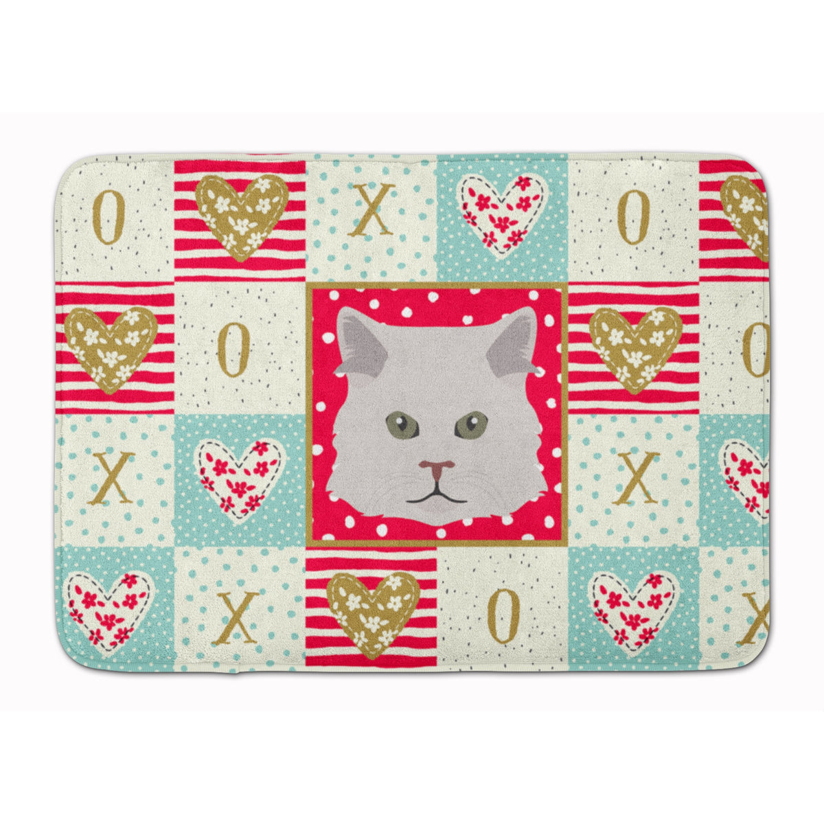 Persian Traditional Cat Love Machine Washable Memory Foam Mat
