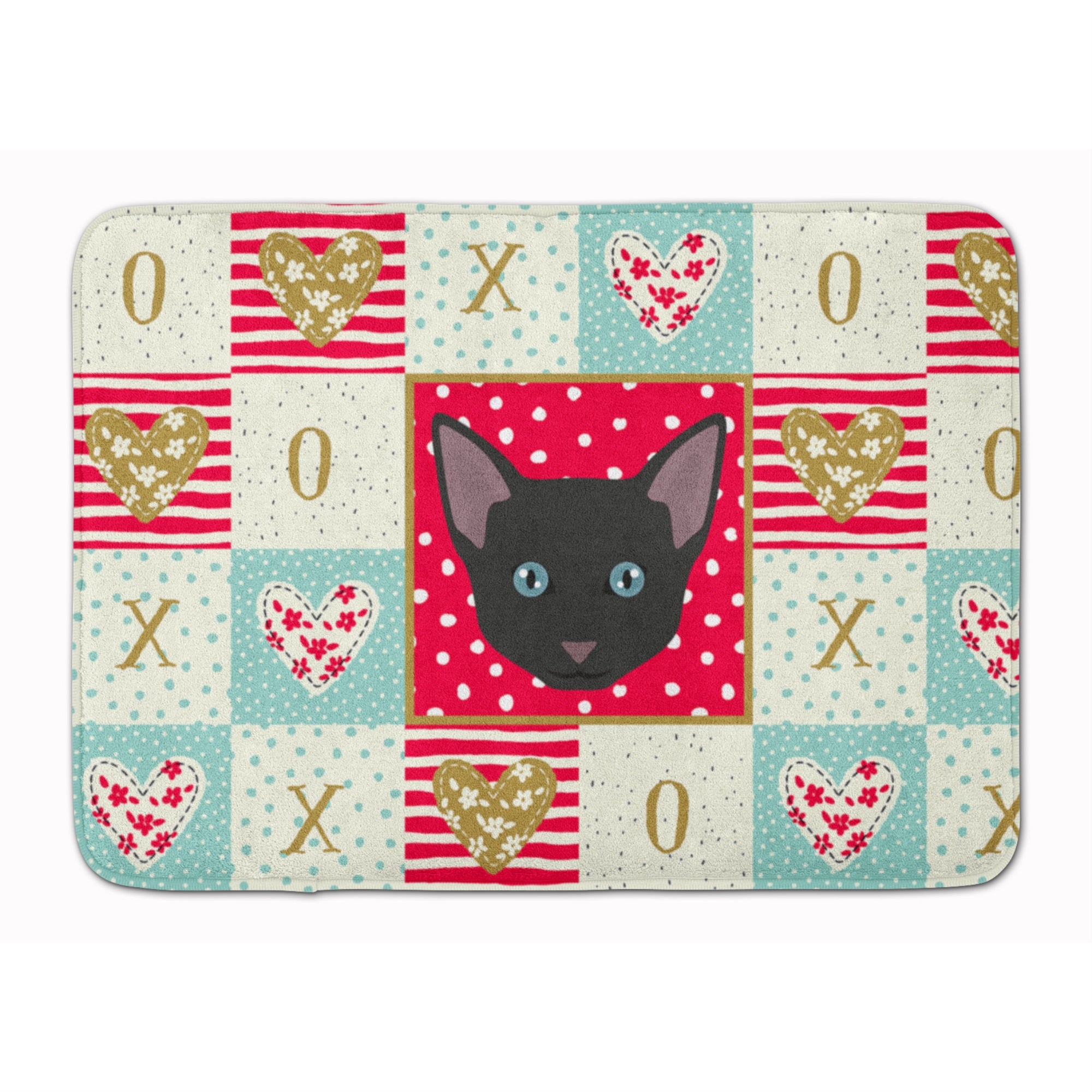 Russian White Black Cat Love Machine Washable Memory Foam Mat